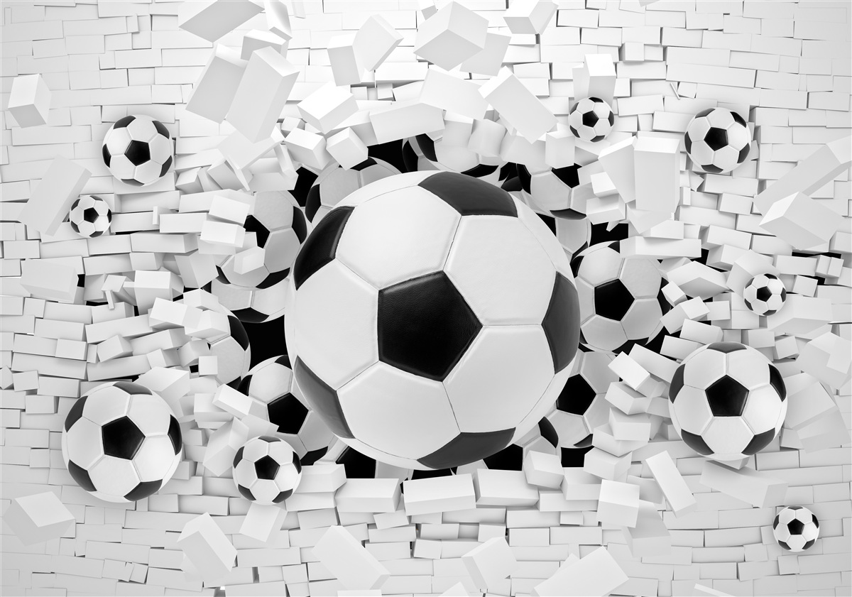 Fototapet număr mare de mingi de fotbal