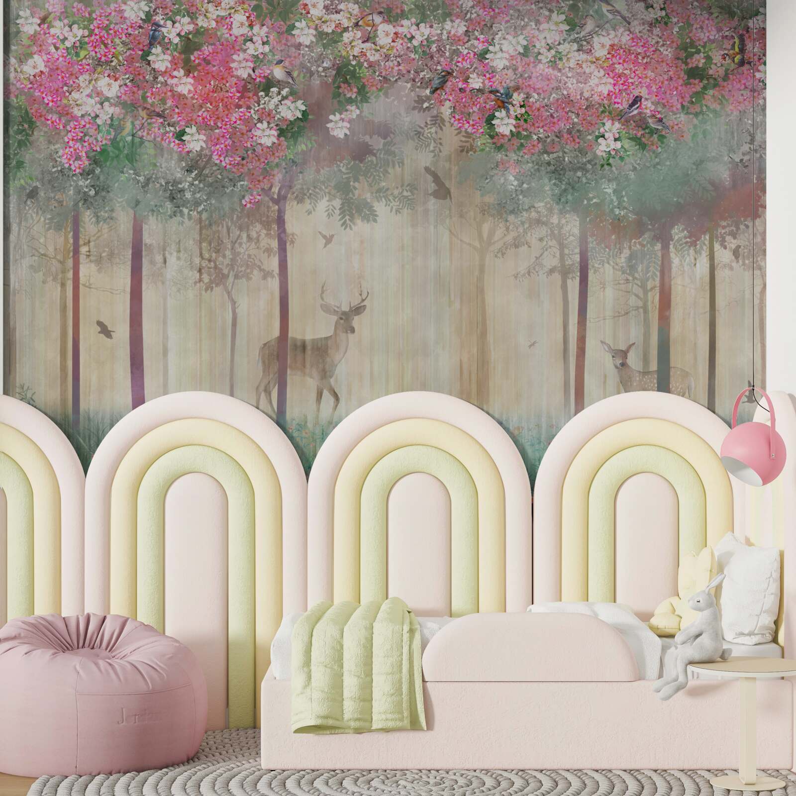 Fototapet o grădină în care strălucesc căprioarele