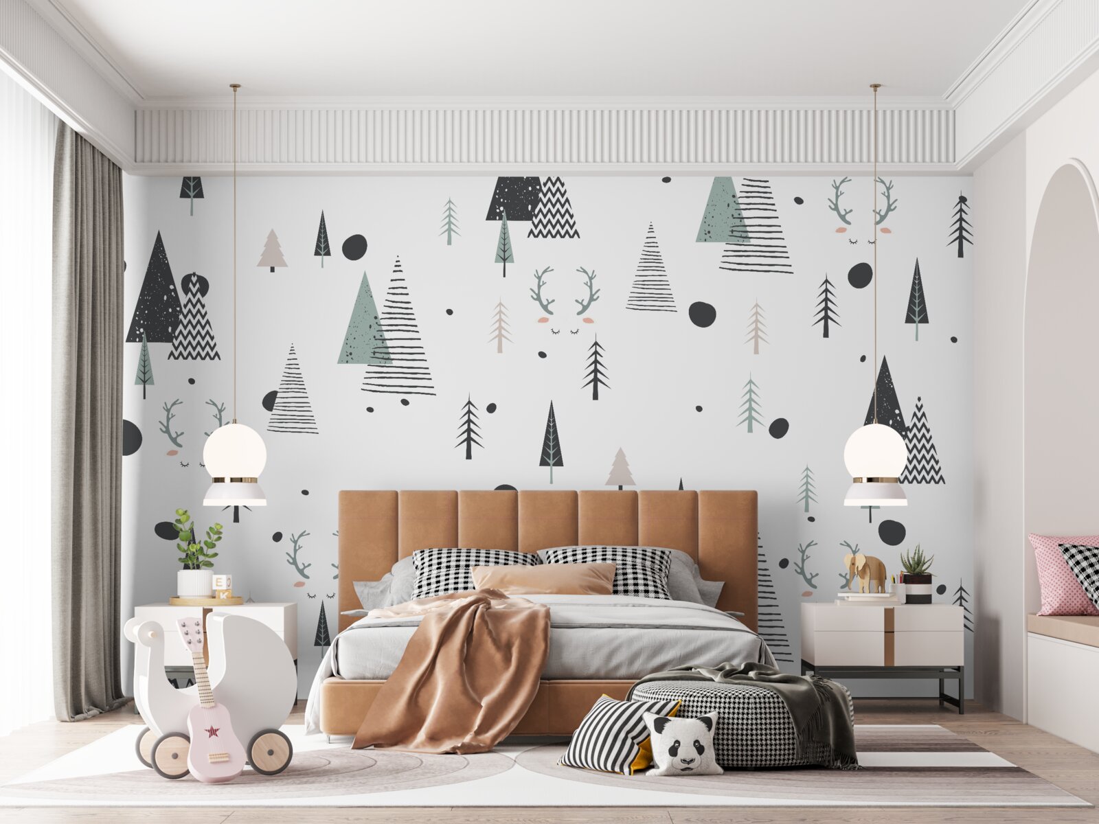 Fototapet pădure abstractă geometrică