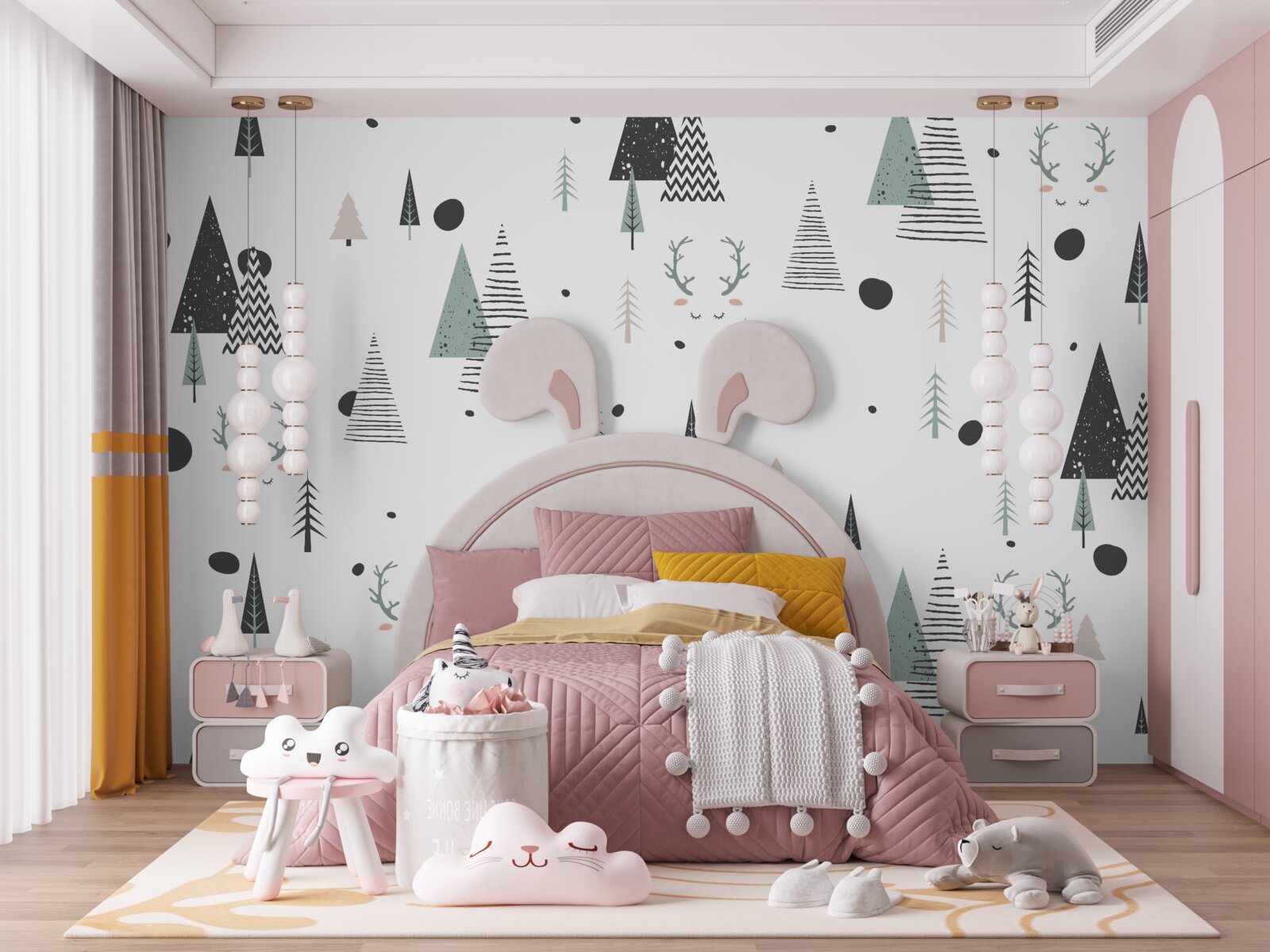 Fototapet pădure abstractă geometrică