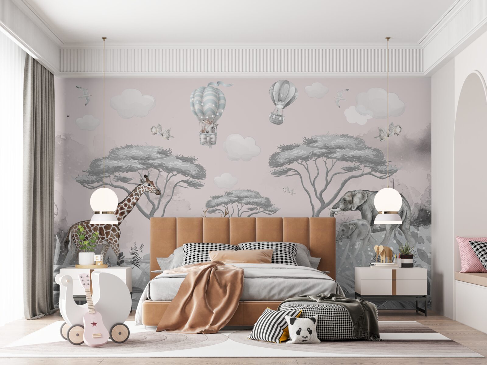 Fototapet animale din africa în pădurea de argint