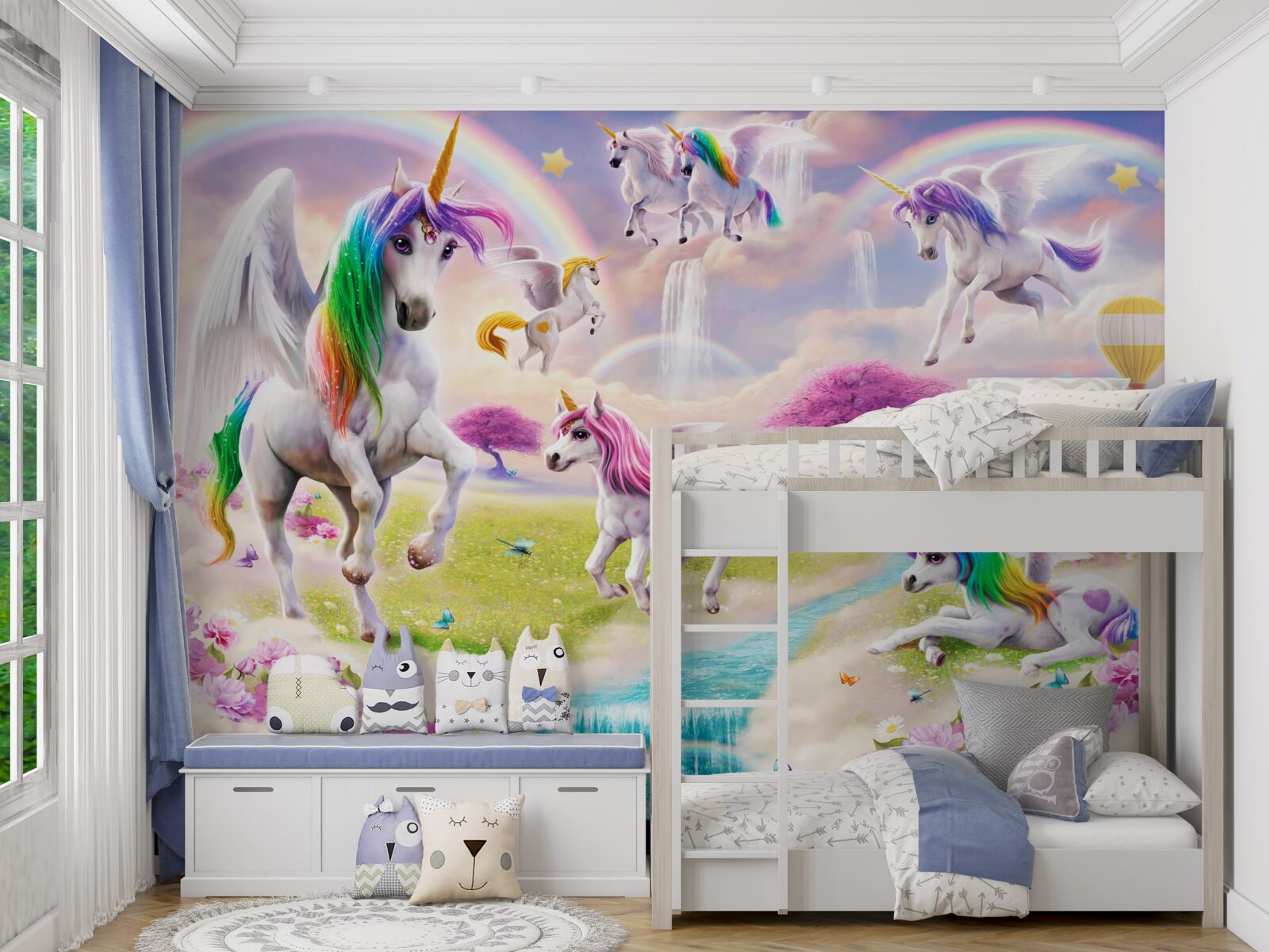 Fototapet unicorni magici într-o poiană de pădure