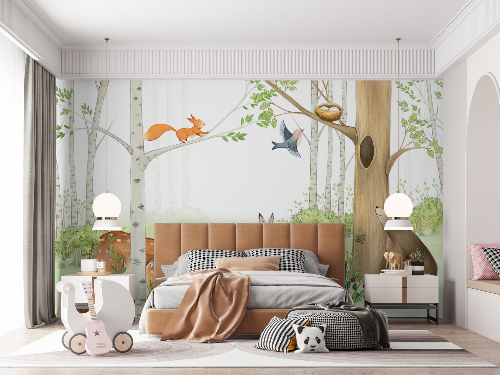 Fototapet animalele din pădure prind viață primăvara