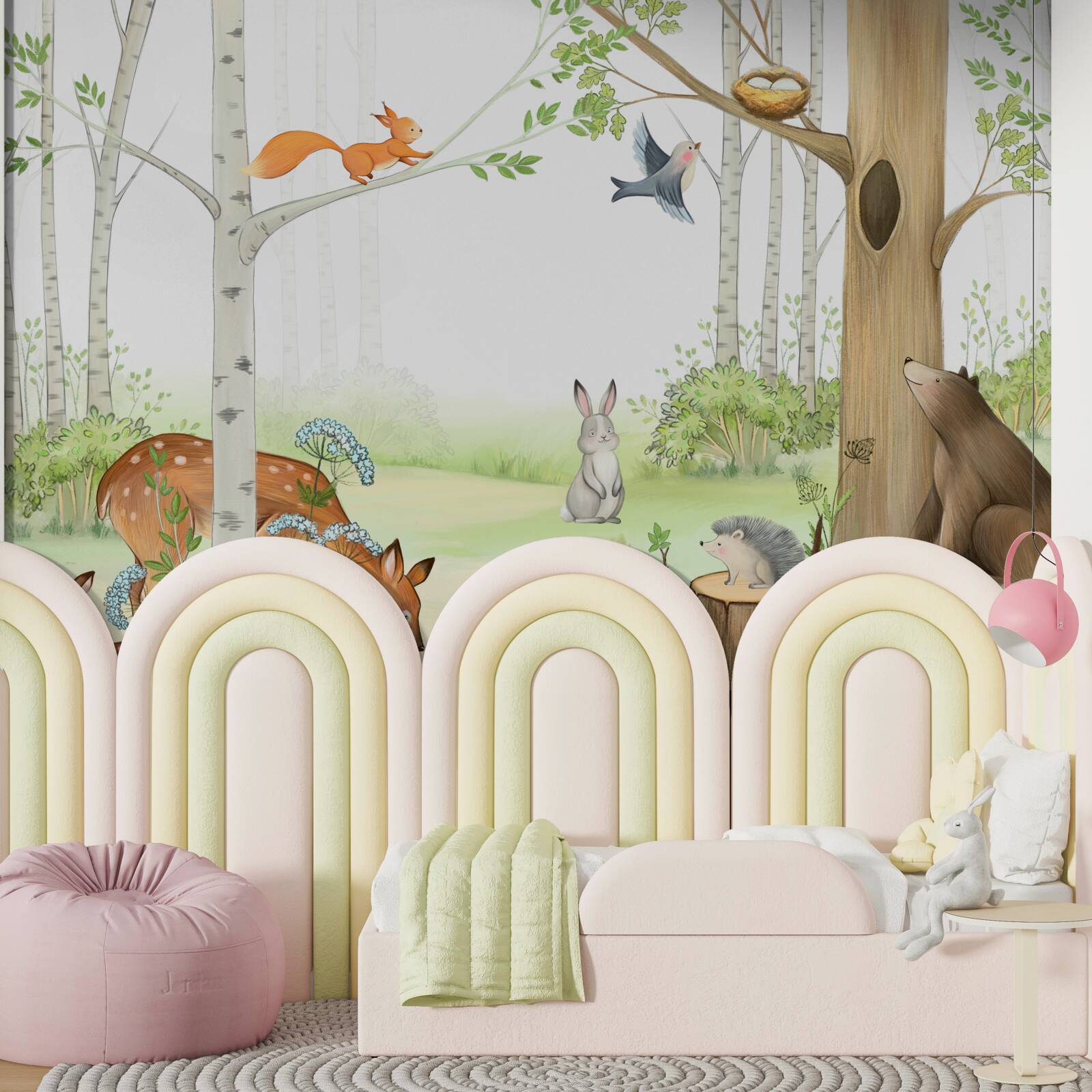 Fototapet animalele din pădure prind viață primăvara