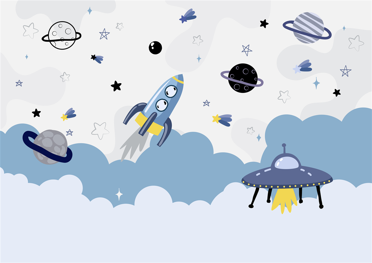 Fototapet nave spațiale care plutesc în spațiu