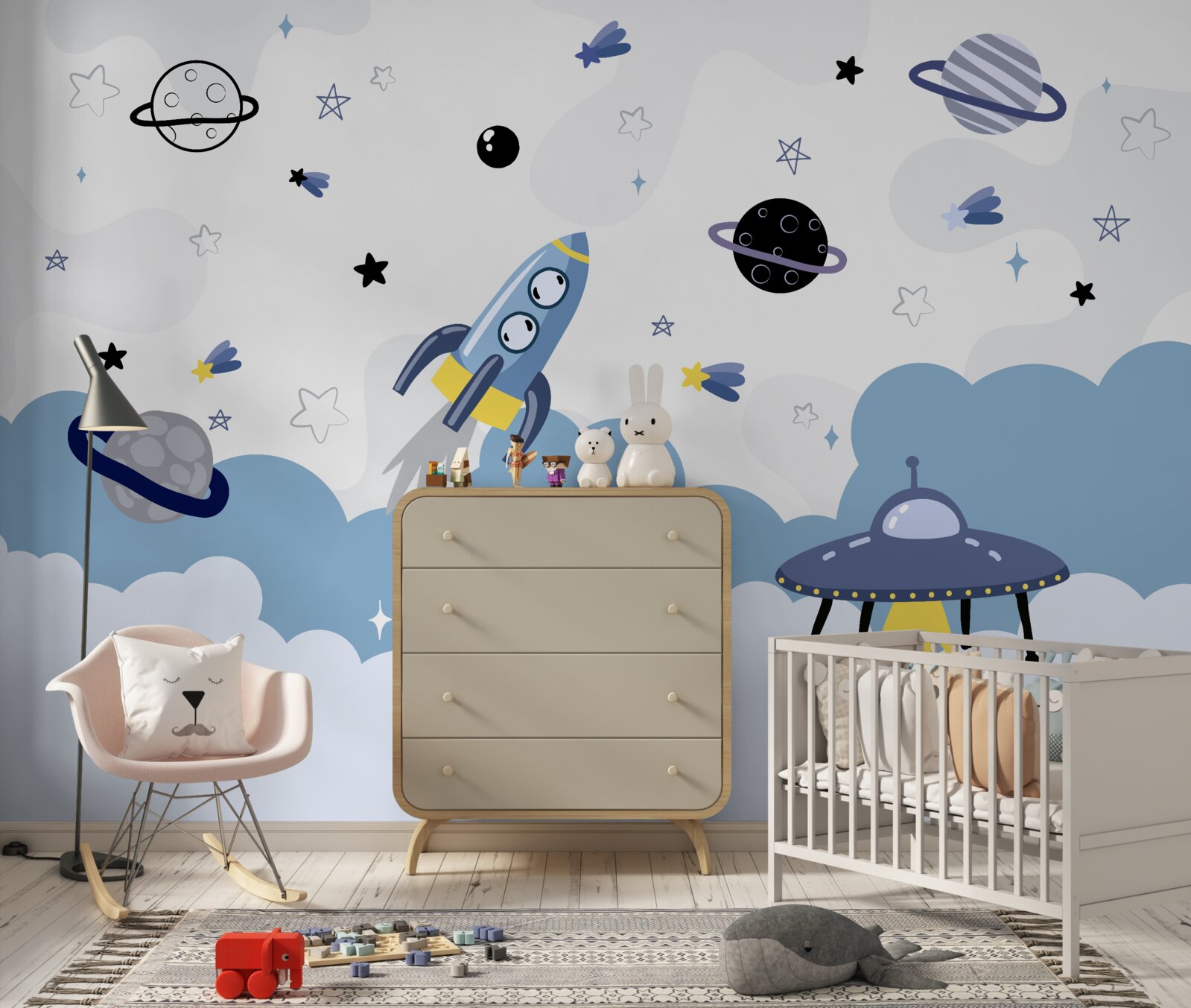 Fototapet nave spațiale care plutesc în spațiu