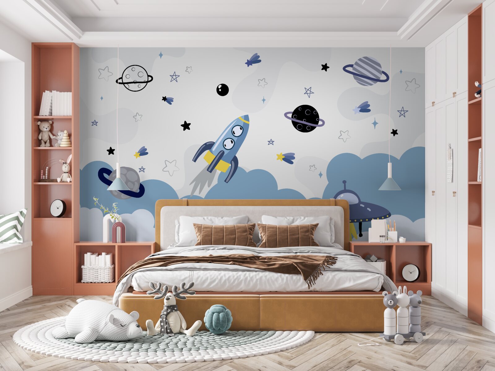 Fototapet nave spațiale care plutesc în spațiu