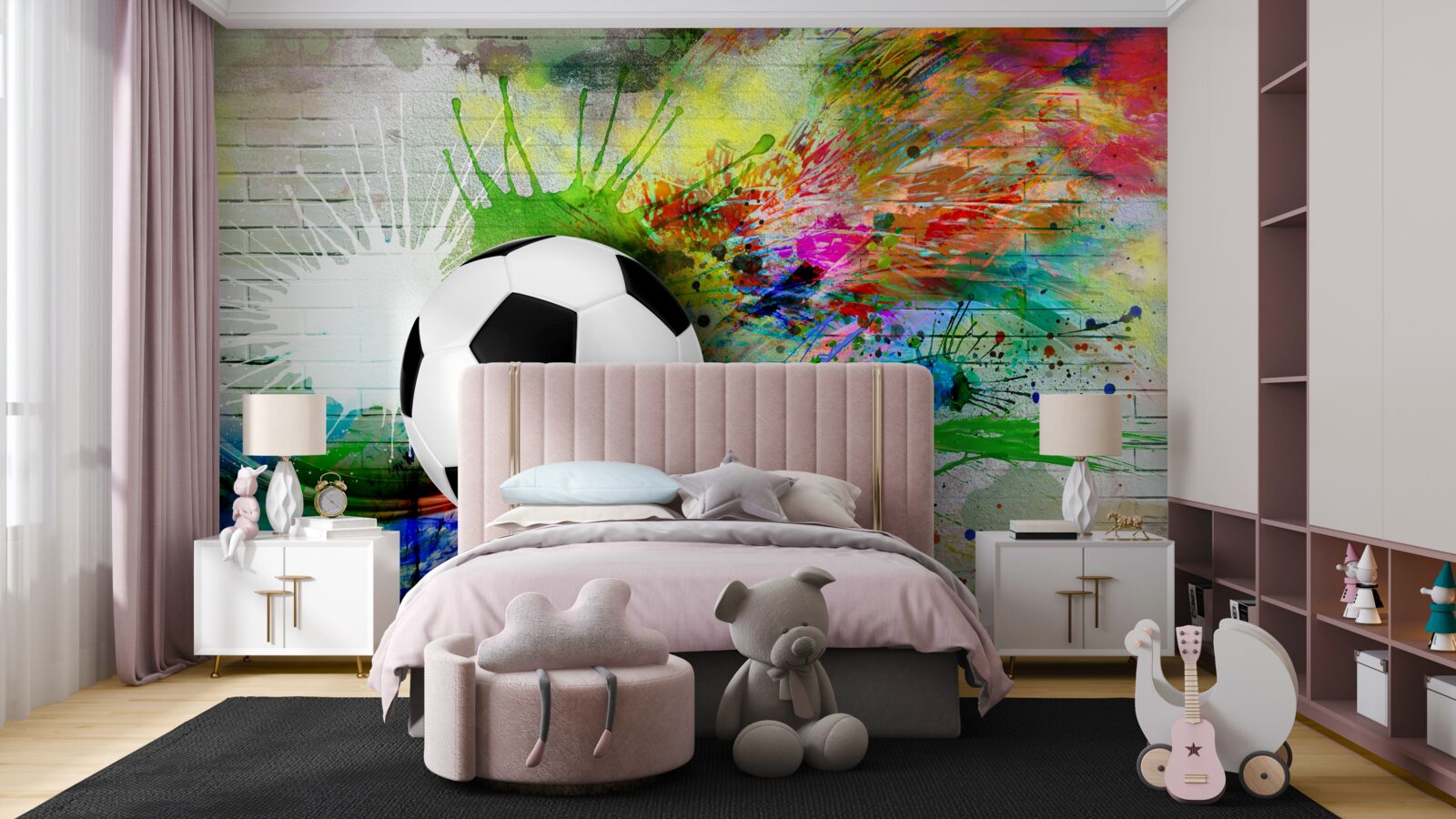 Fototapet fundal luminozitate evidențiază fotbal