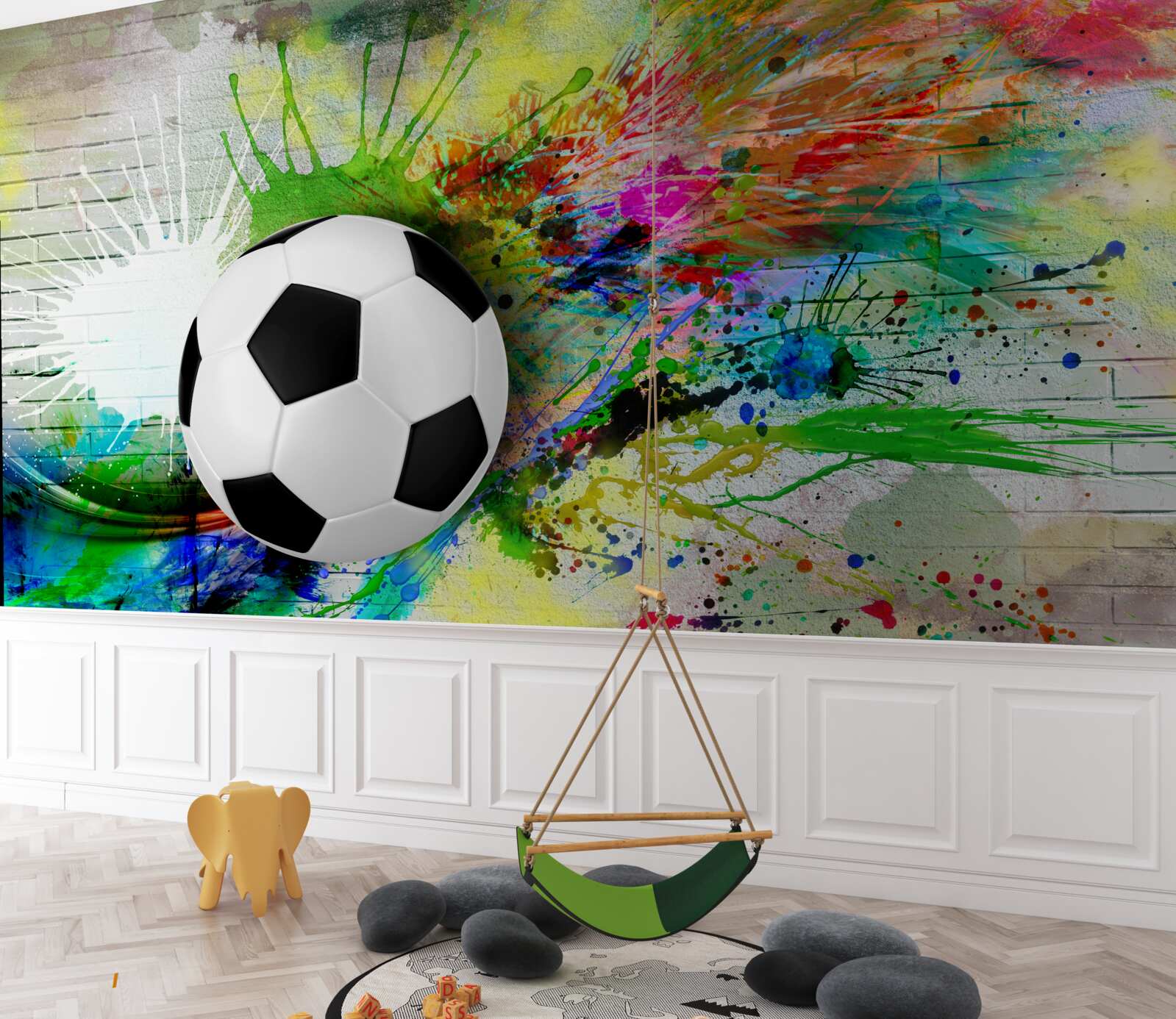 Fototapet fundal luminozitate evidențiază fotbal