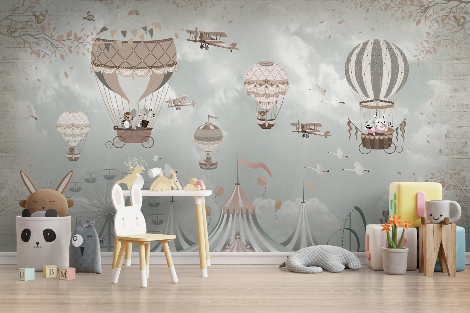 Fototapet baloane umplute cu aer într-un parc tematic