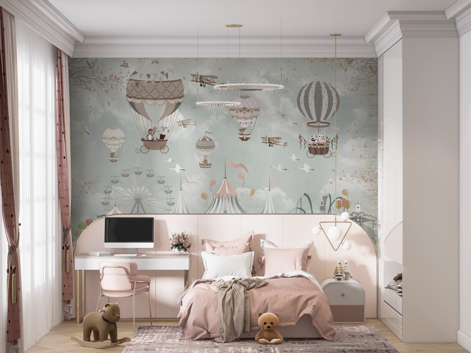 Fototapet baloane umplute cu aer într-un parc tematic