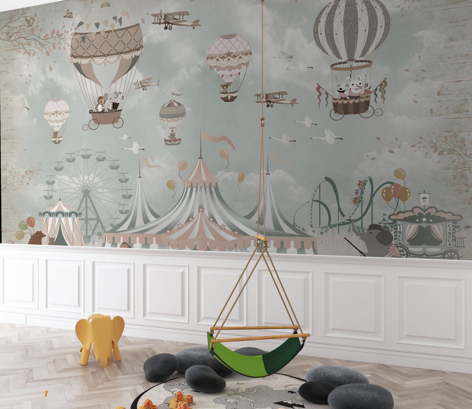 Fototapet baloane umplute cu aer într-un parc tematic