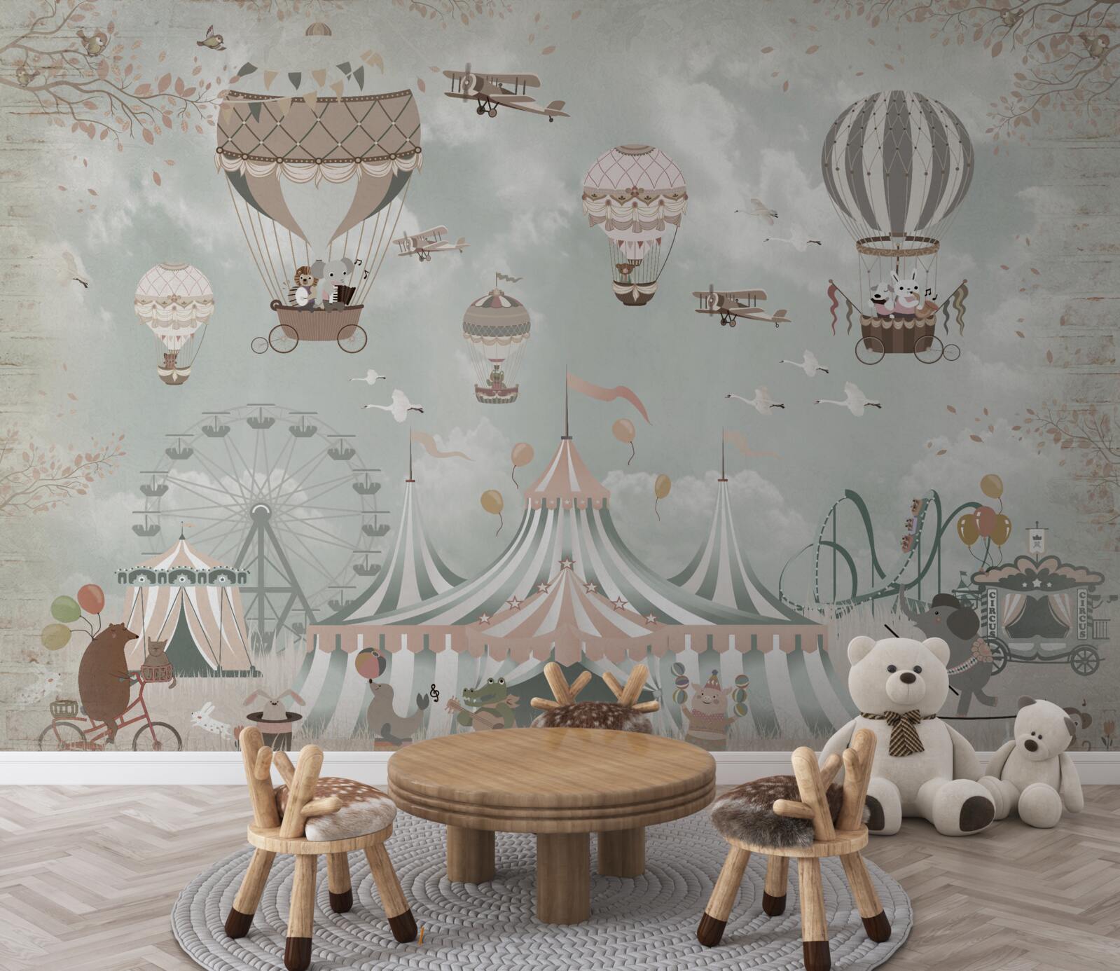 Fototapet baloane umplute cu aer într-un parc tematic