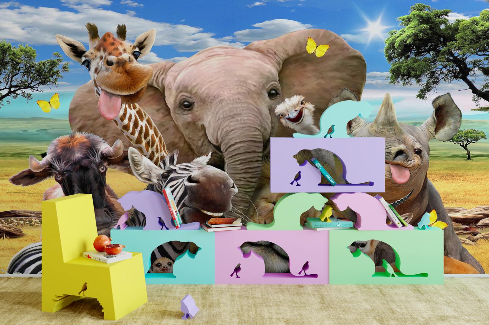 Fototapet selfie ciudat al africanilor prietenoși