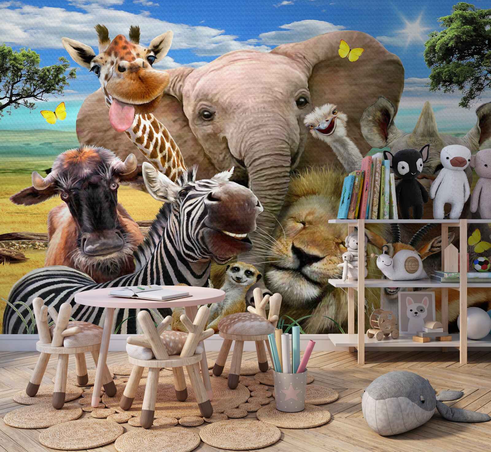 Fototapet selfie ciudat al africanilor prietenoși