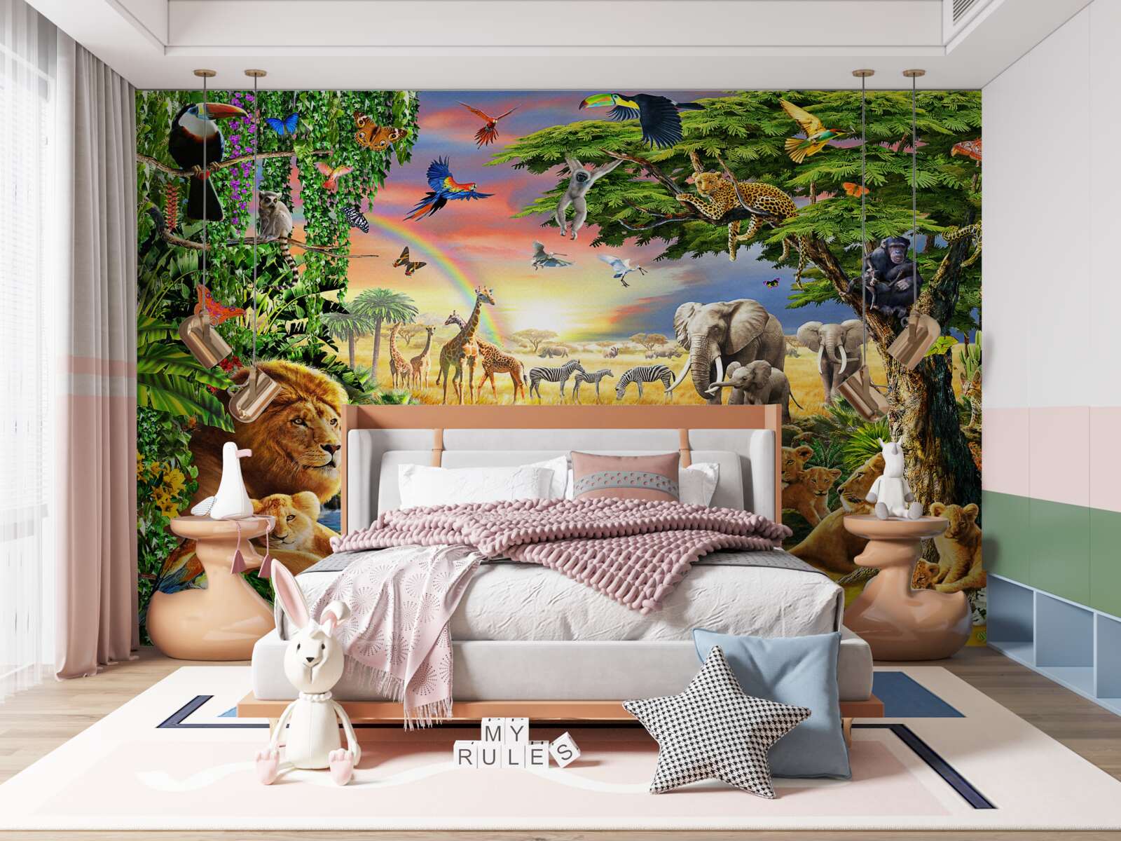 Fototapet junglă într-o carte