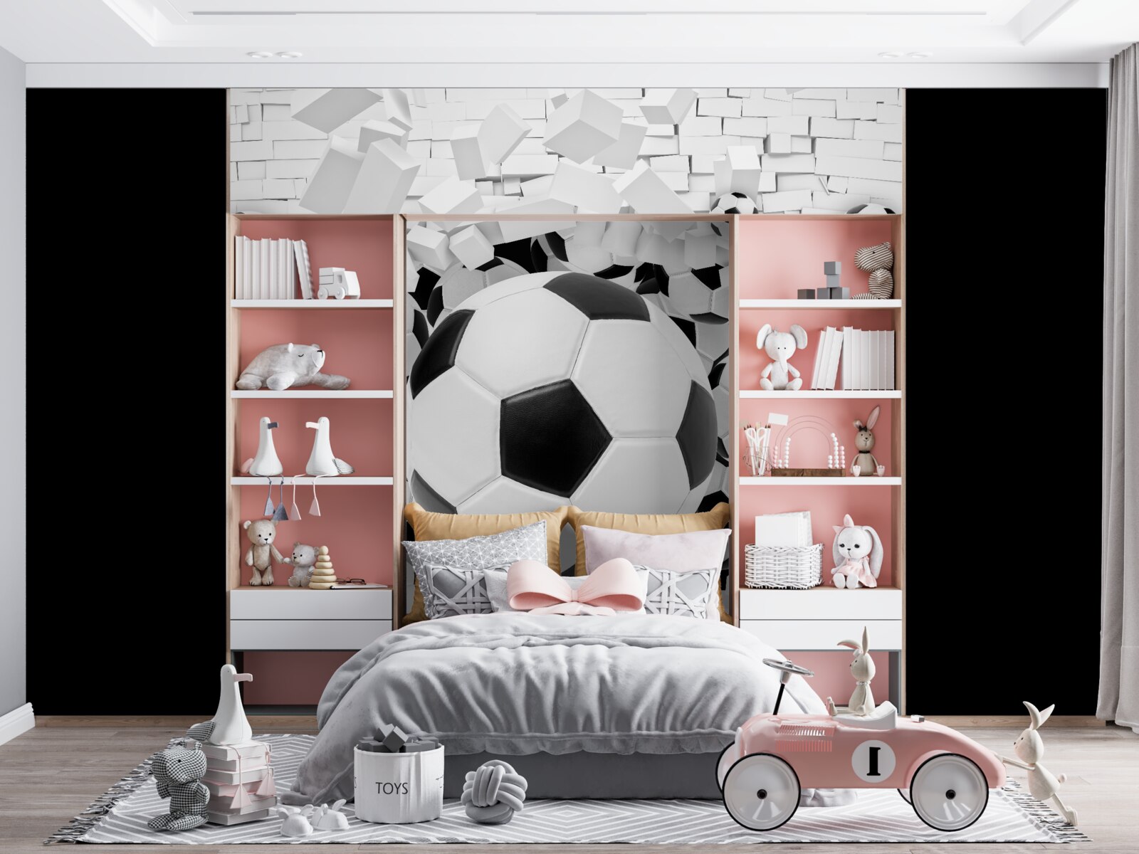 Fototapet o mulțime de mingi de fotbal