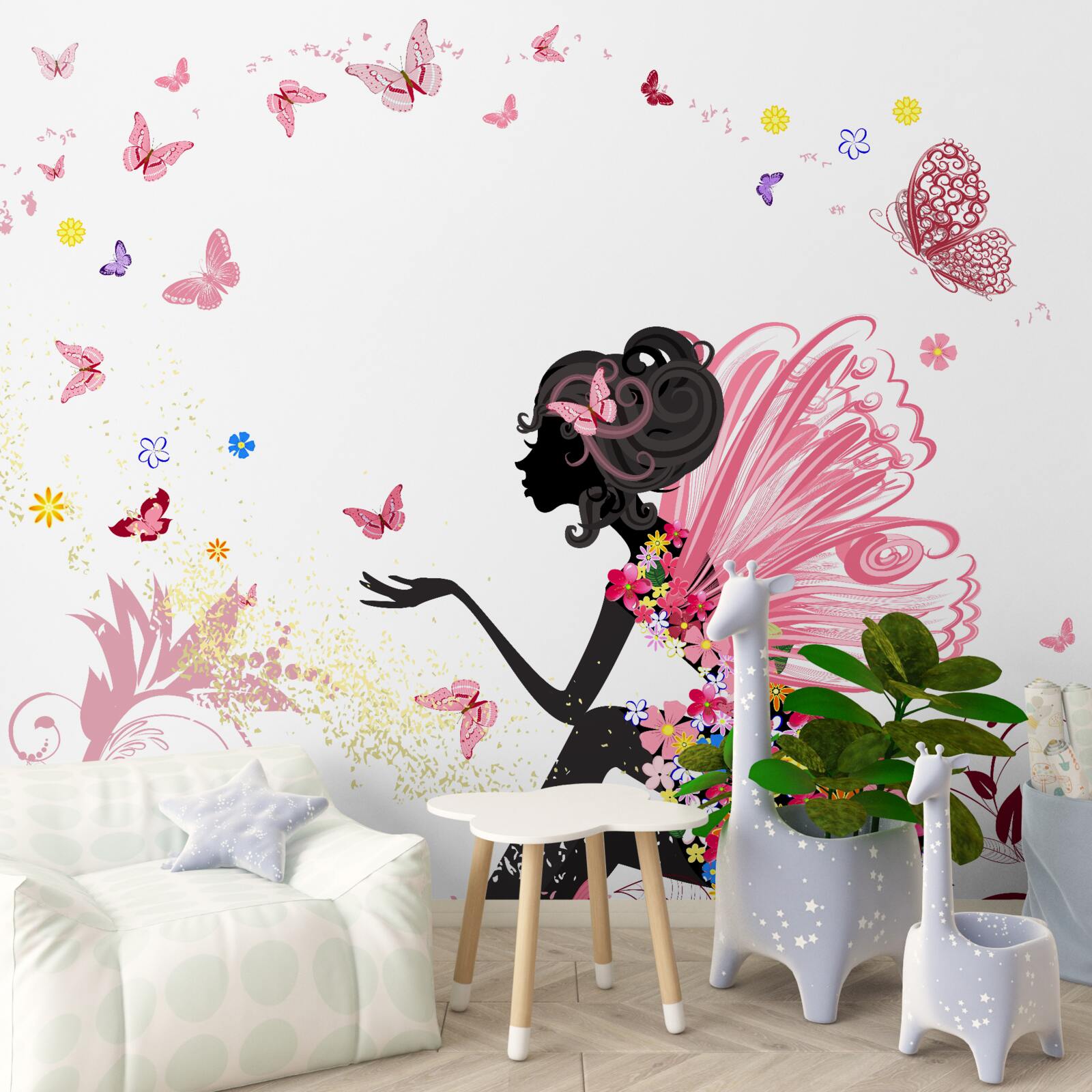 Fototapet doamna elf și lepidopterele