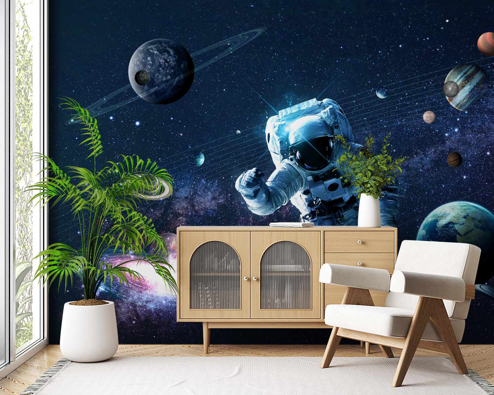 Fototapet astronaut în univers