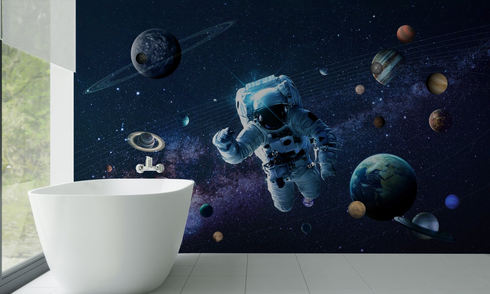 Fototapet astronaut în univers