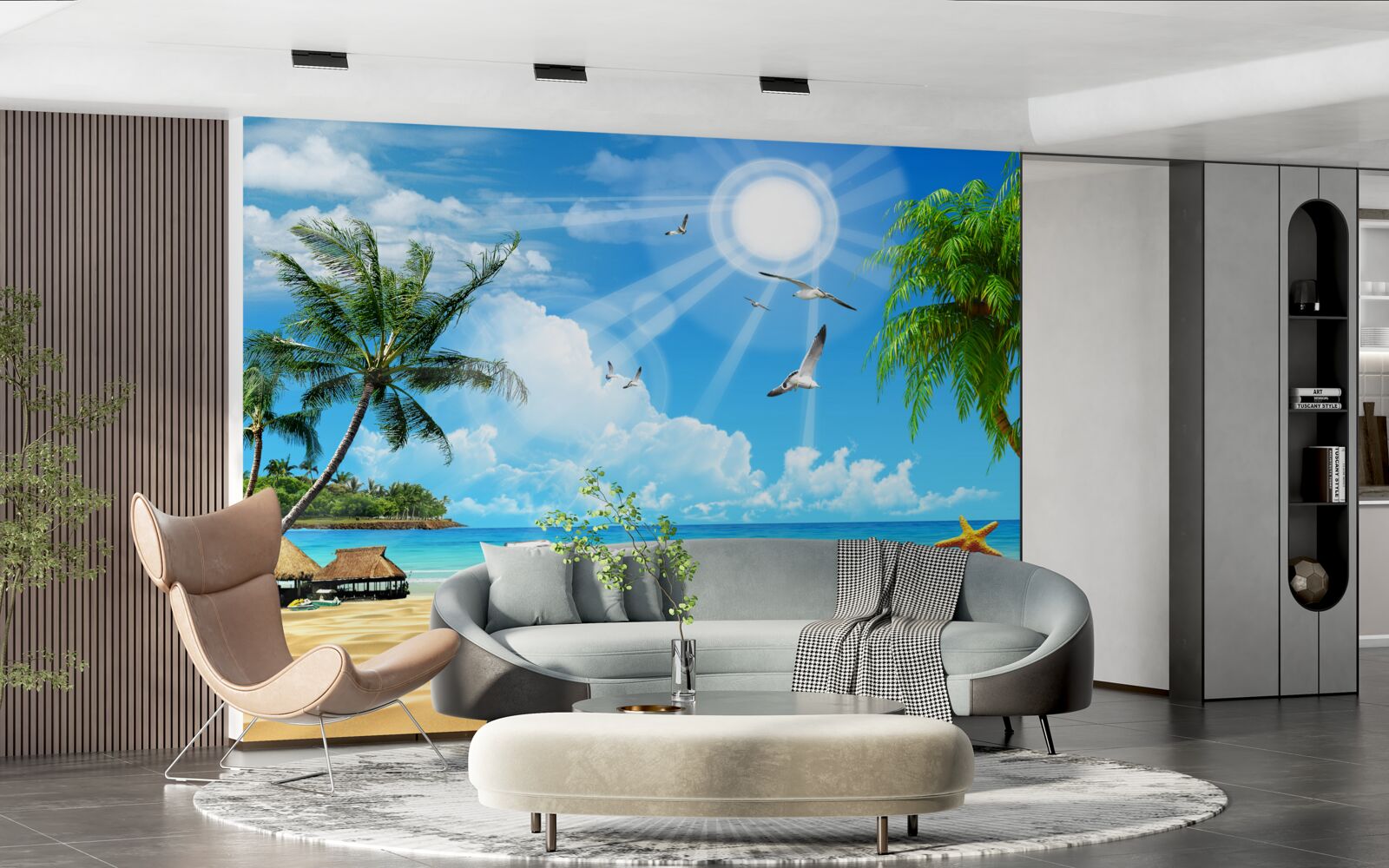 Fototapet loc liniștit și confortabil lângă apă