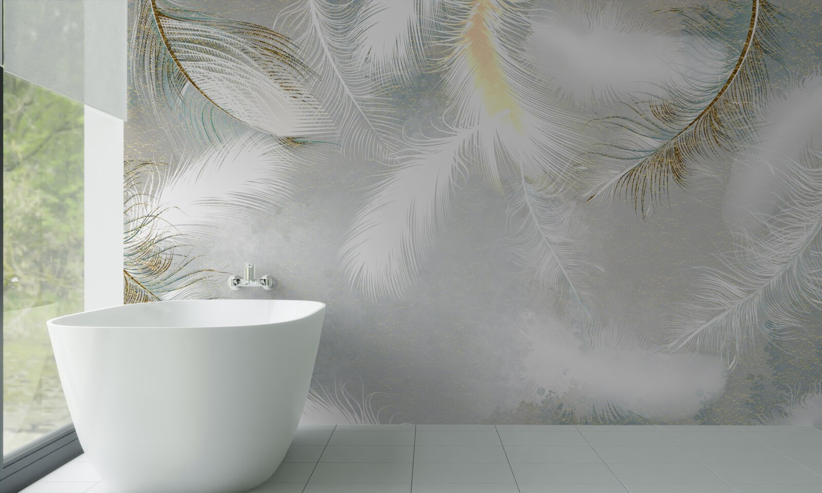 Fototapet fundal format din pene abstracte luminoase