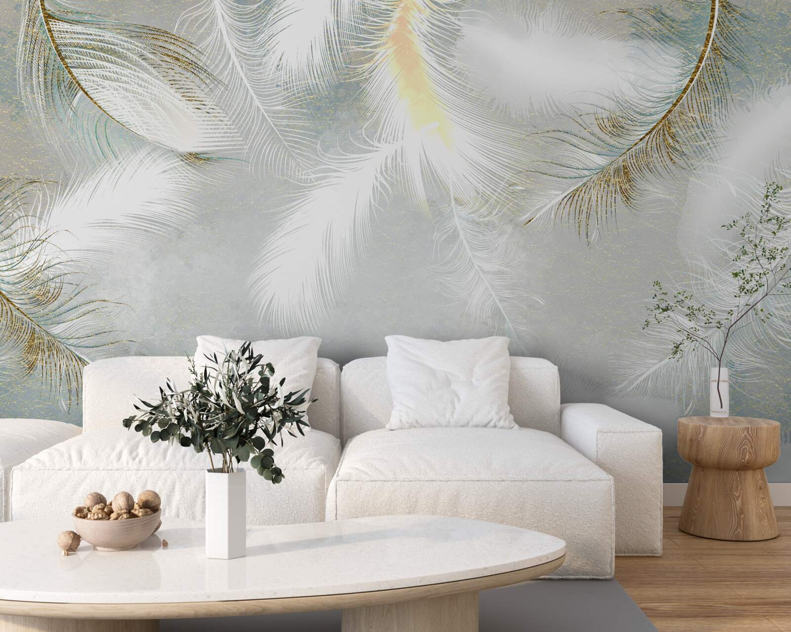 Fototapet fundal format din pene abstracte luminoase