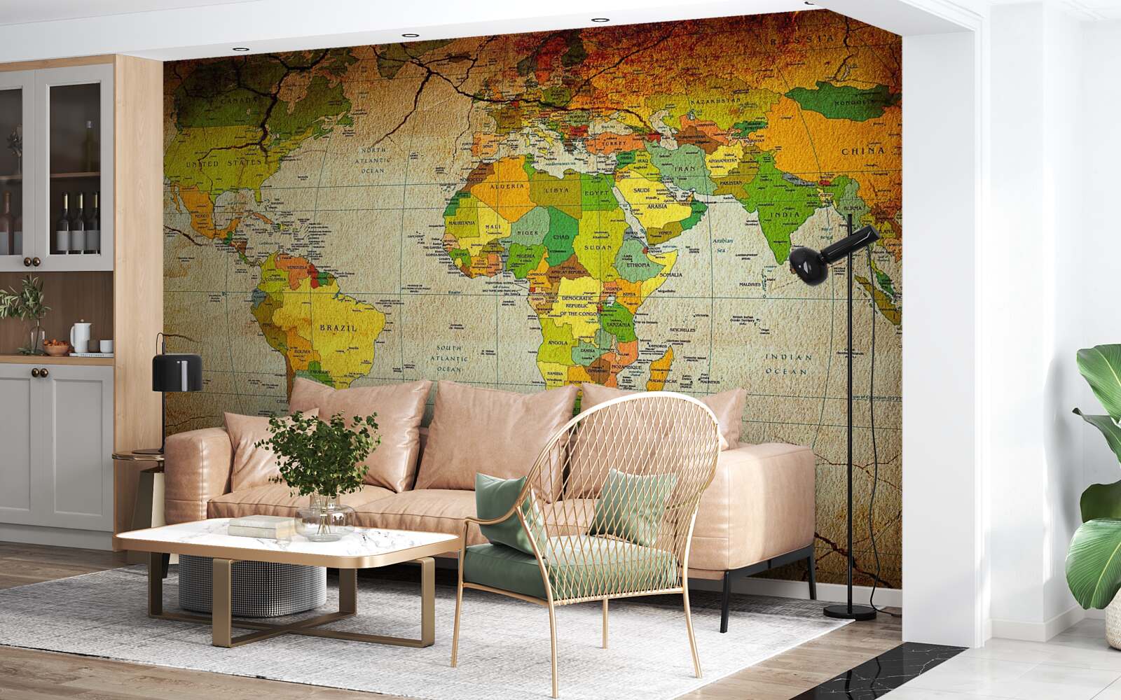 Fototapet harta geografică a lumii