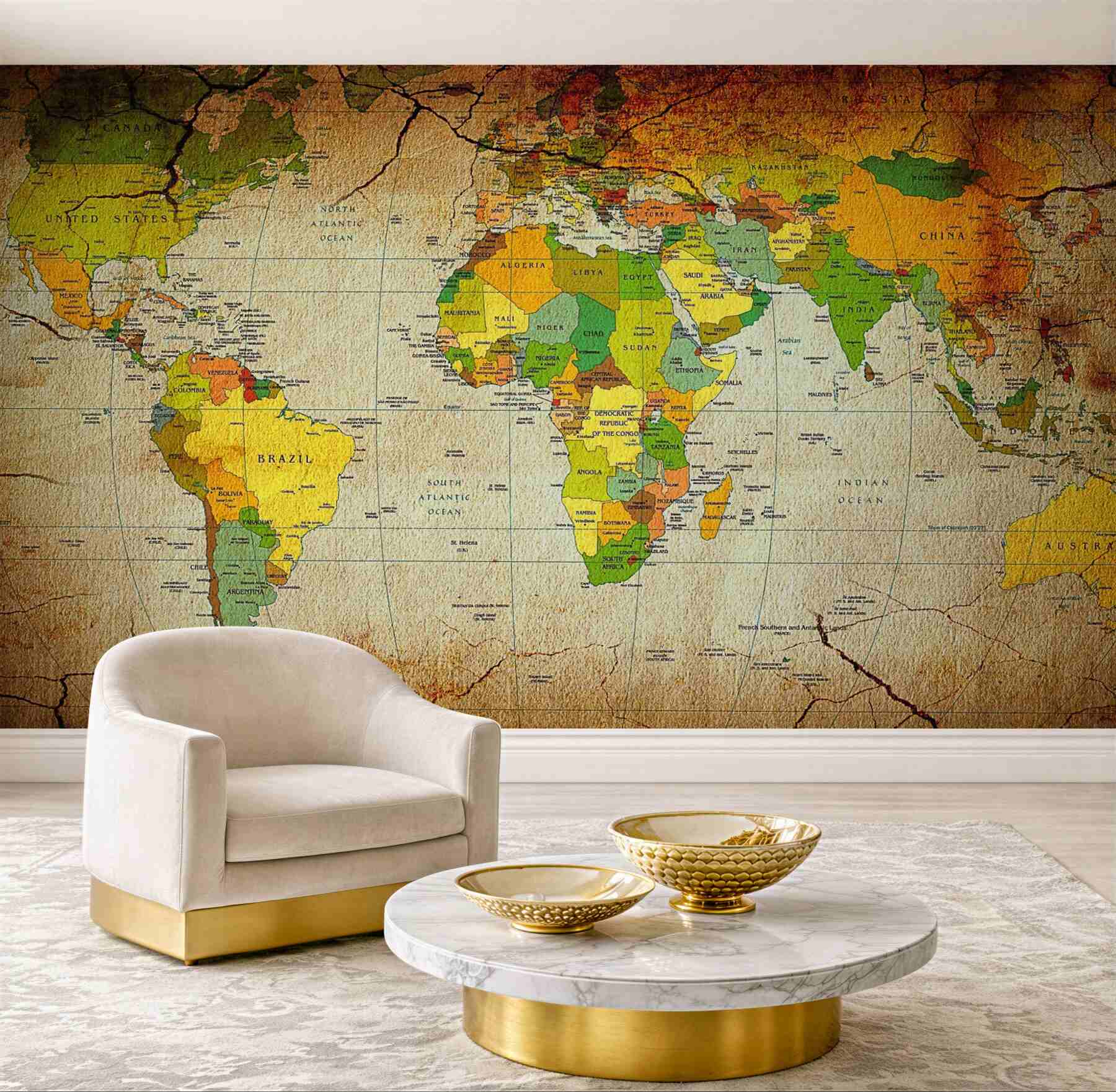 Fototapeta mapa geograficzna świata
