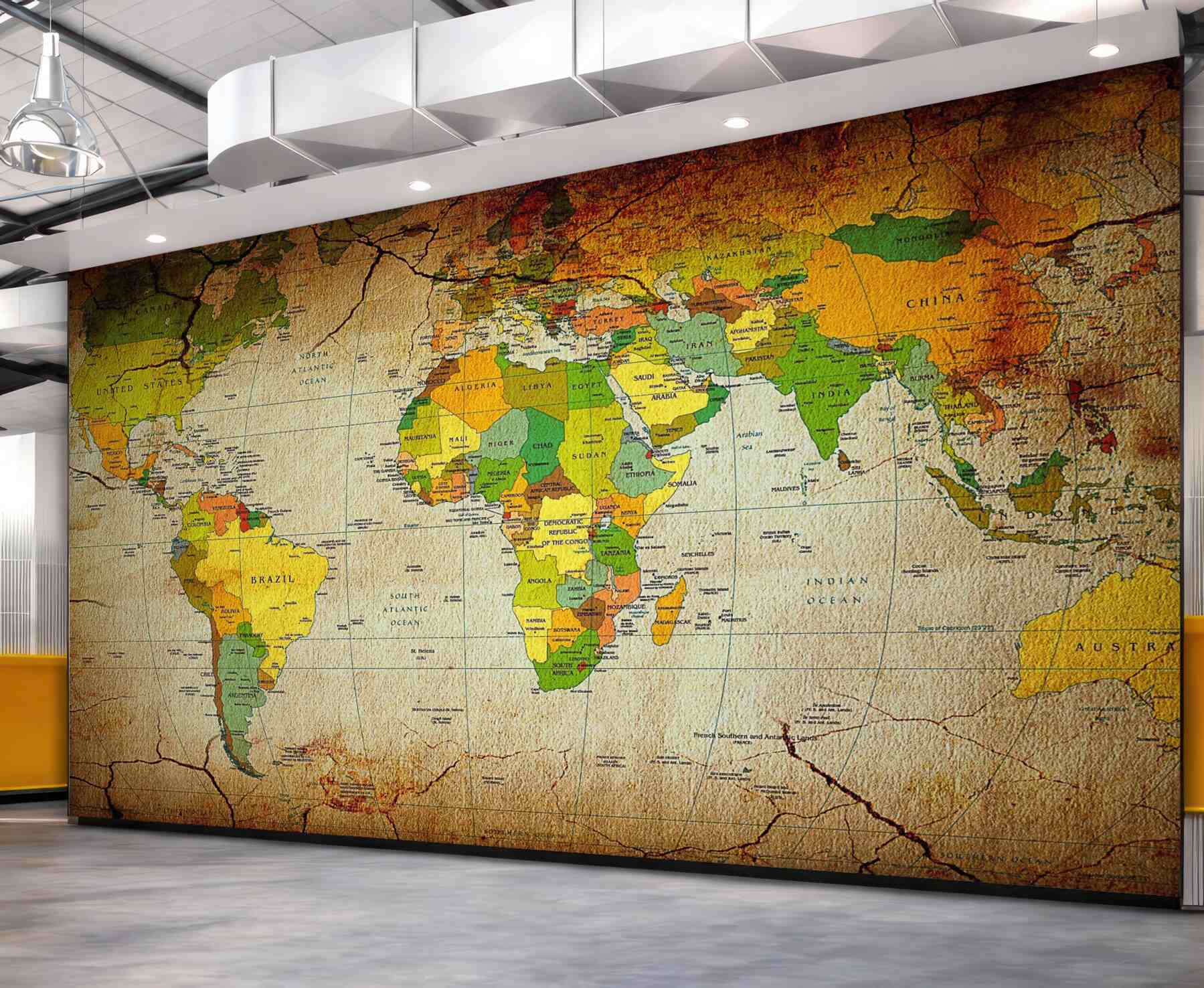 Fototapeta mapa geograficzna świata