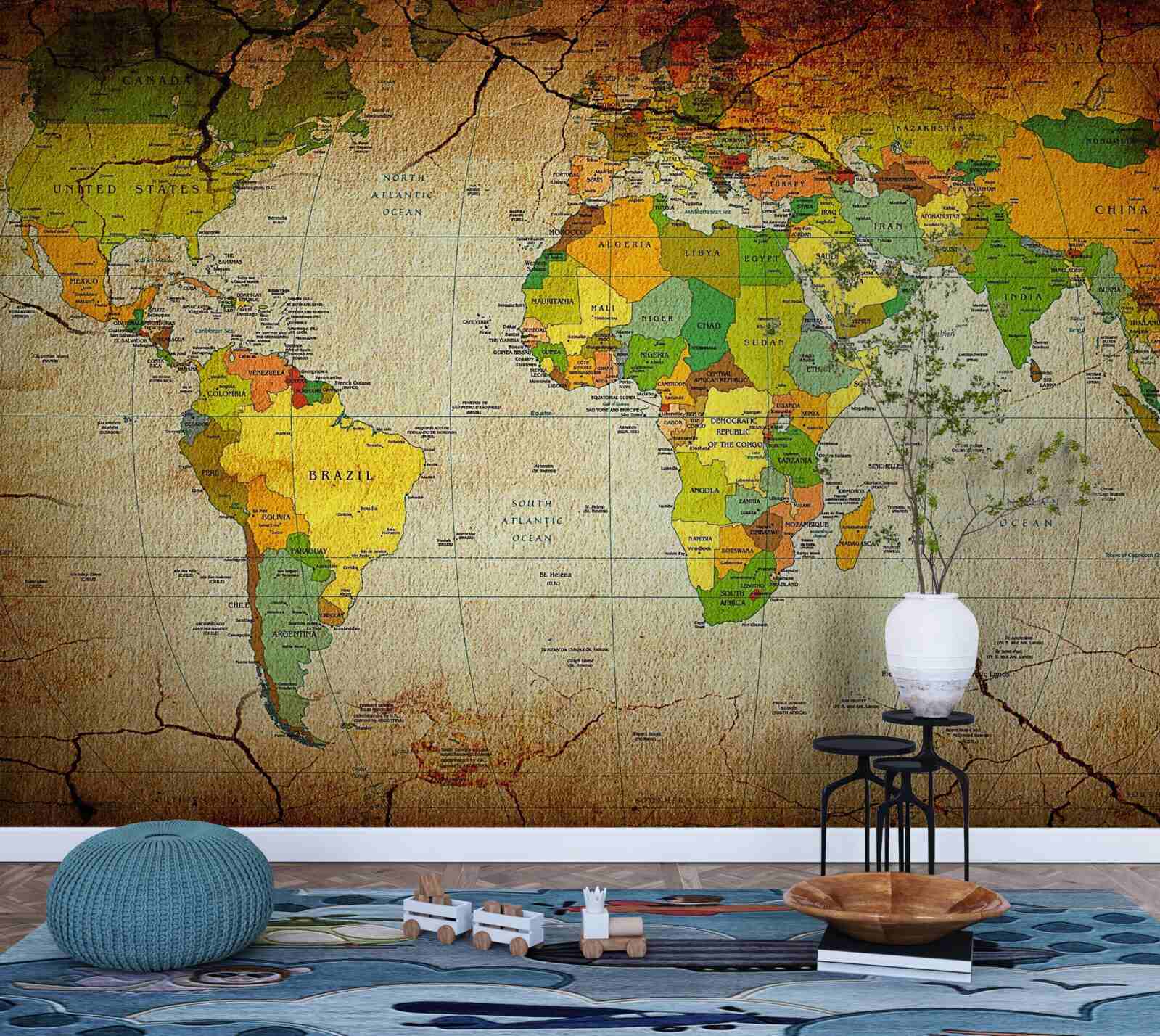Fototapet harta geografică a lumii