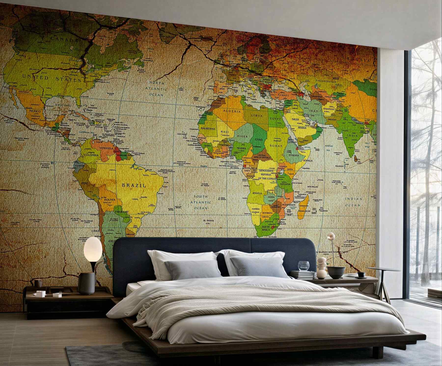 Fototapeta mapa geograficzna świata