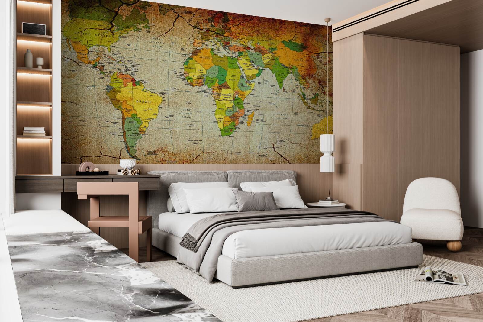 Fototapet harta geografică a lumii