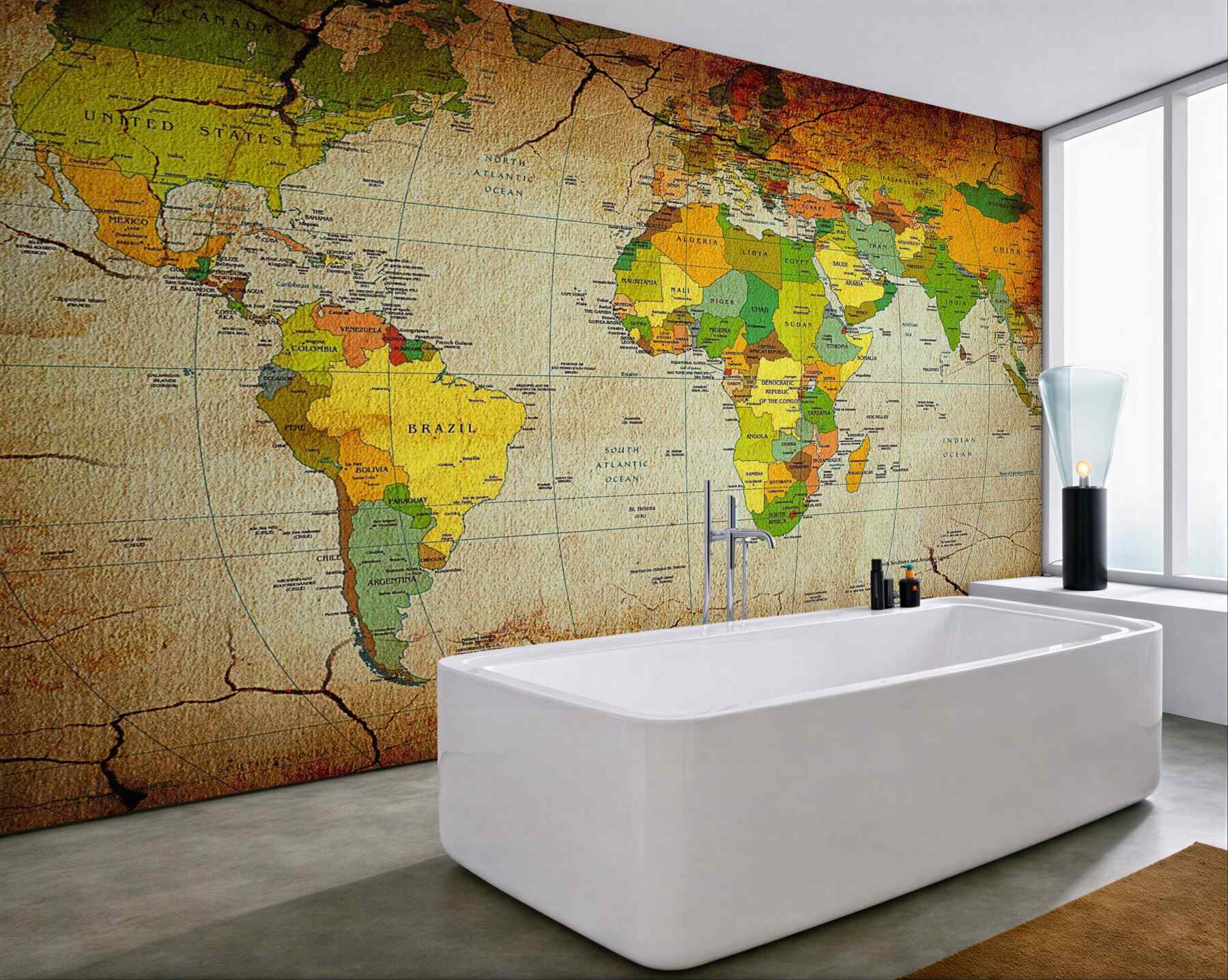 Fototapeta mapa geograficzna świata