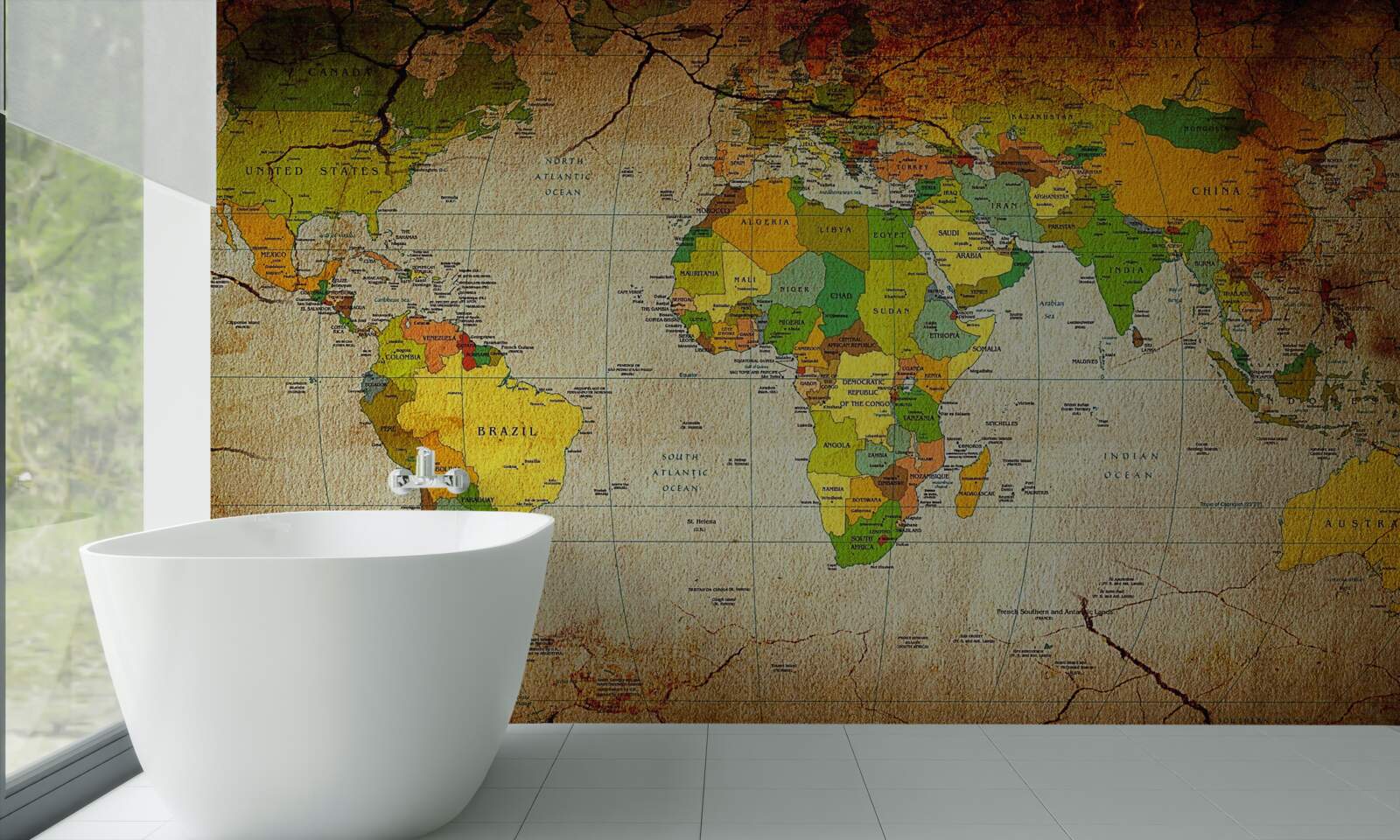Fototapet harta geografică a lumii