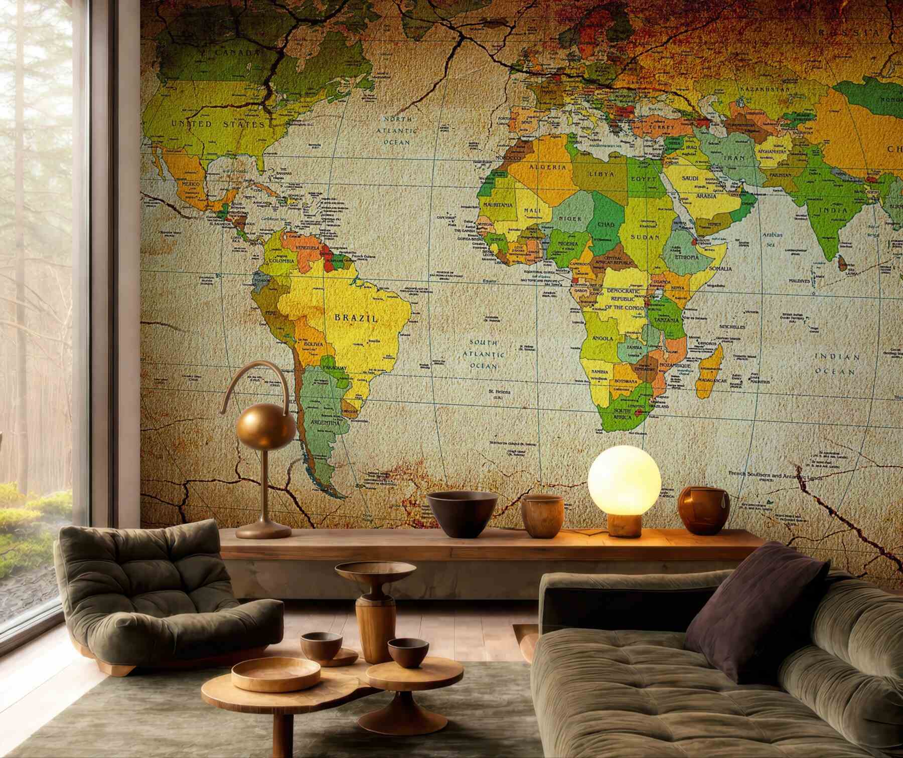 Fototapeta mapa geograficzna świata