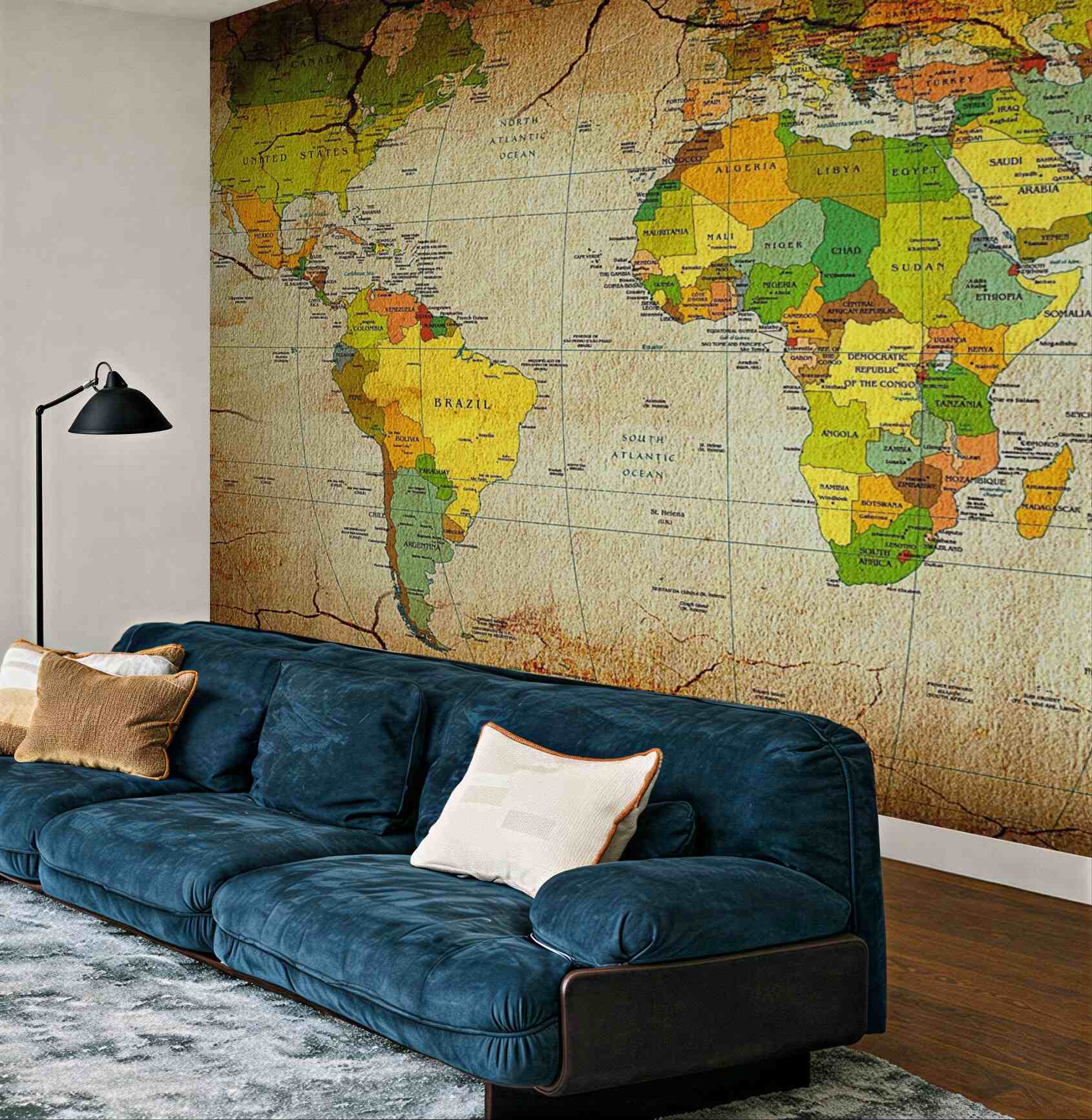 Fototapeta mapa geograficzna świata