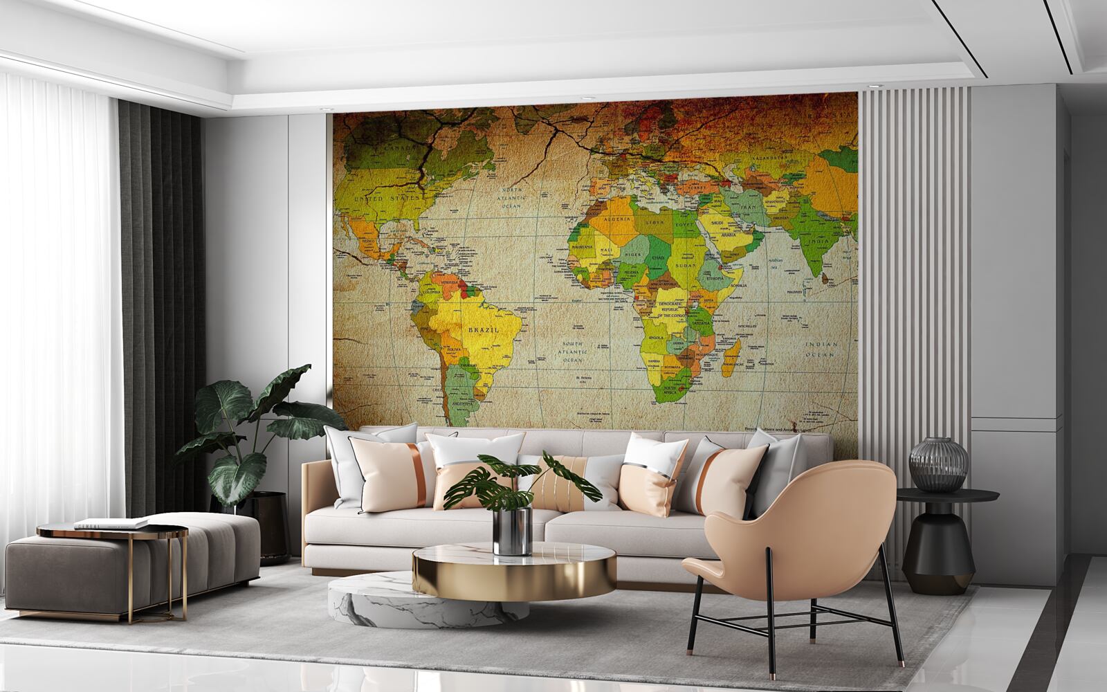 Fototapet harta geografică a lumii