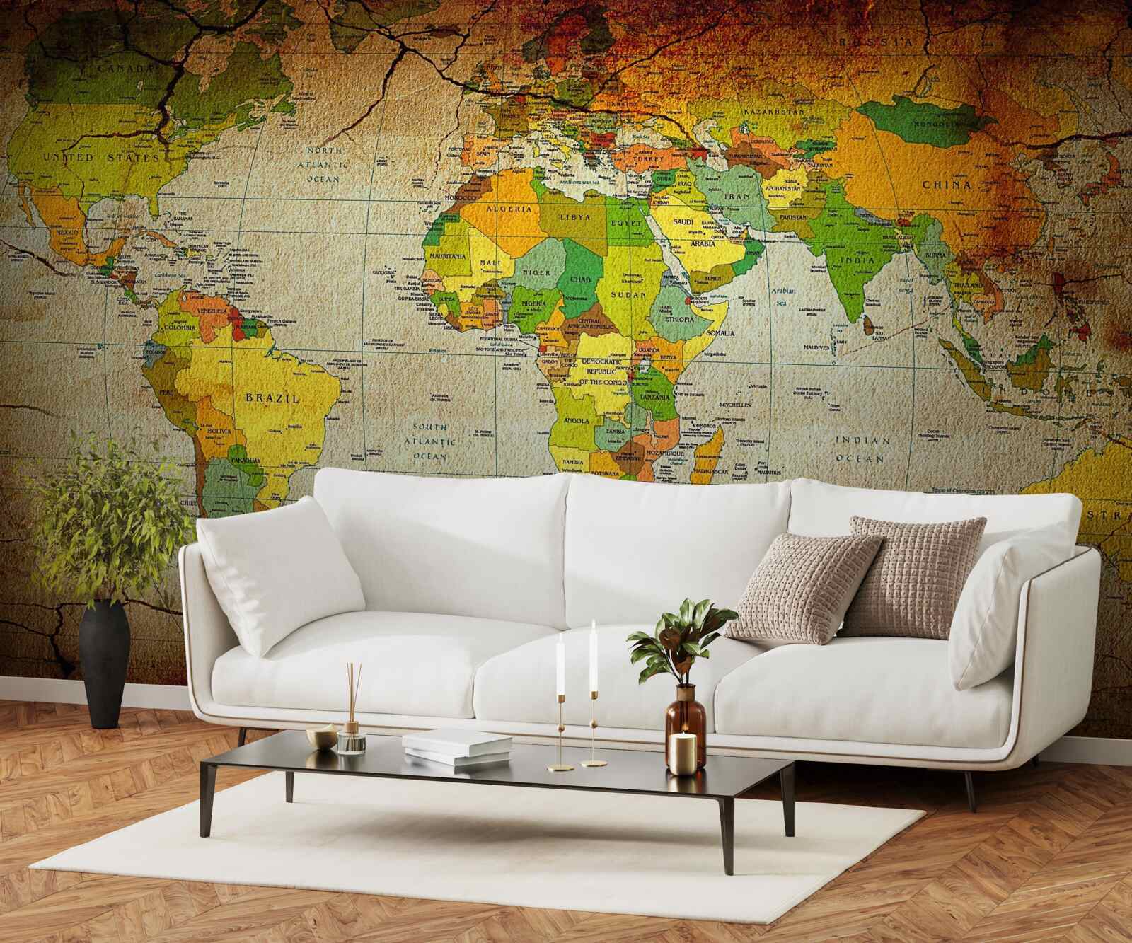 Fototapet harta geografică a lumii