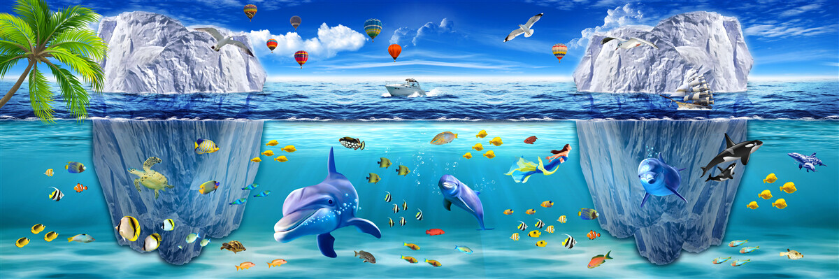 Fototapet specii marine subacvatice