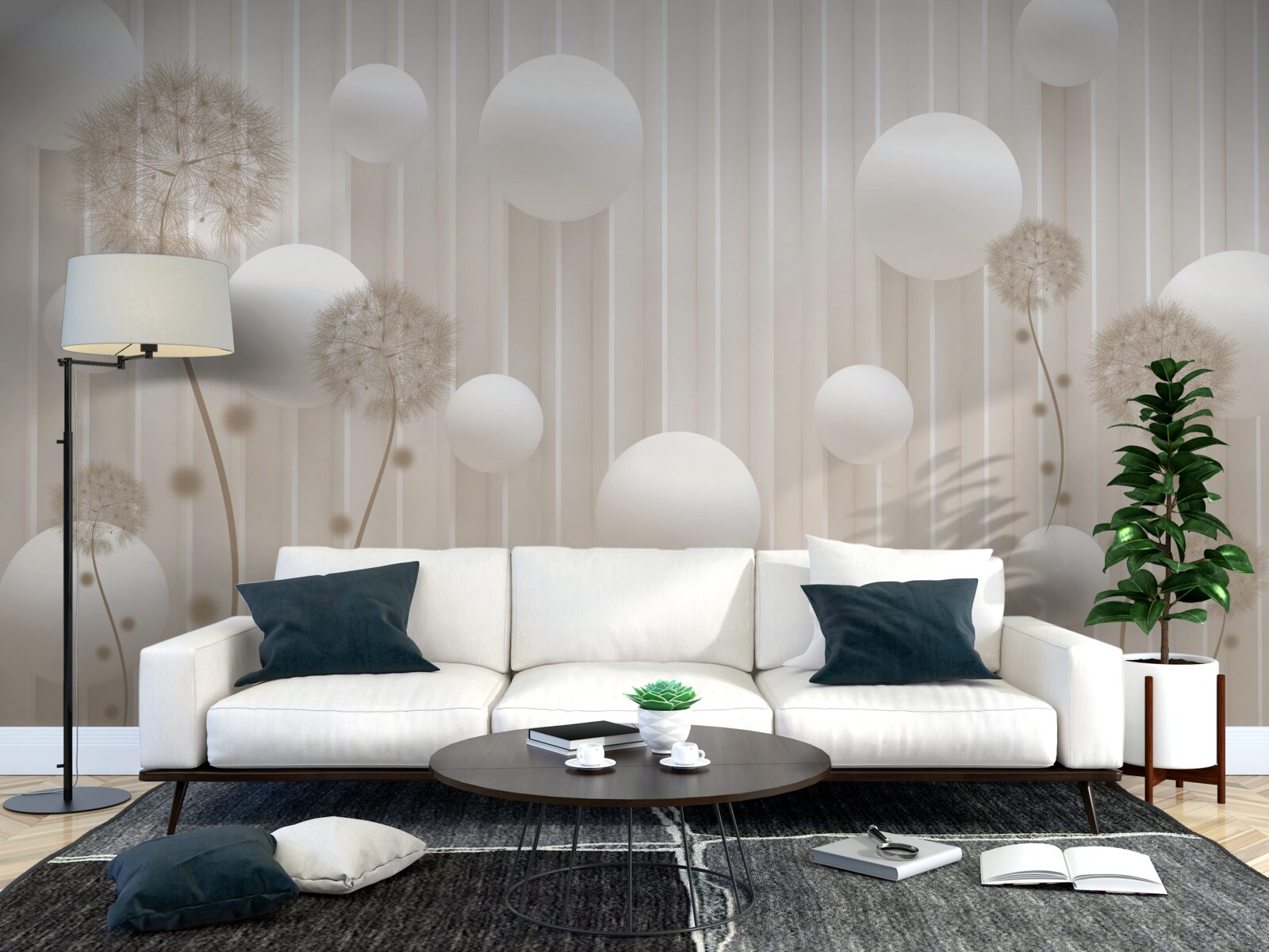 Fototapet mărgele și lapte în roz deschis