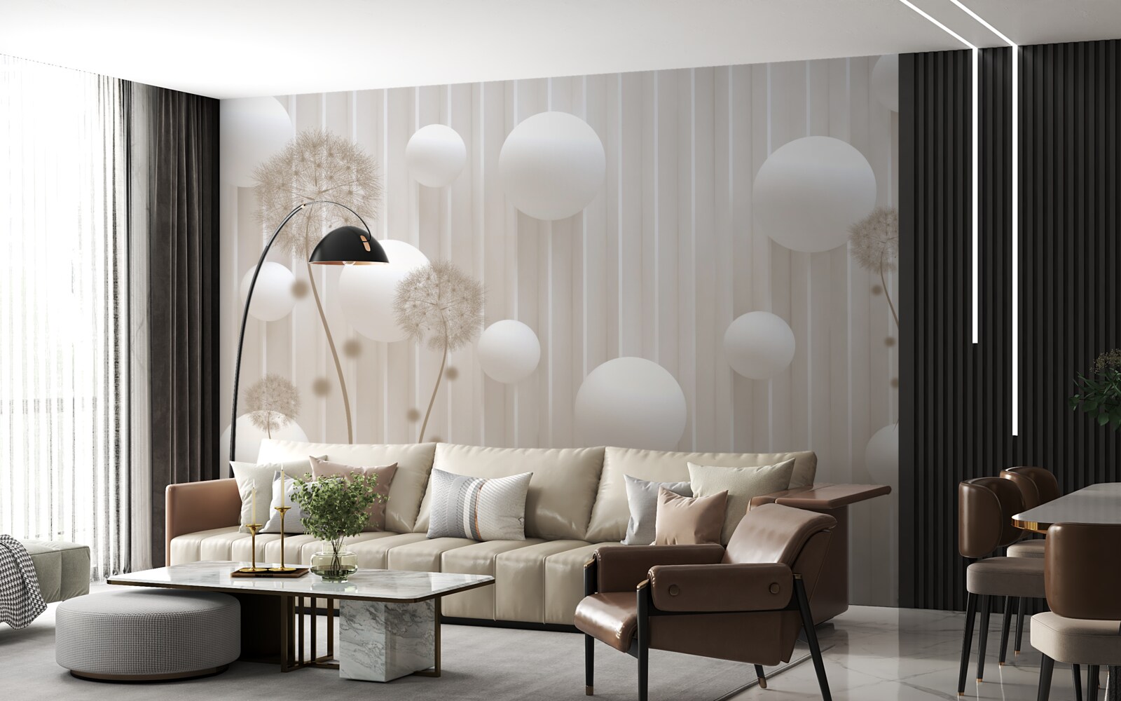 Fototapet mărgele și lapte în roz deschis