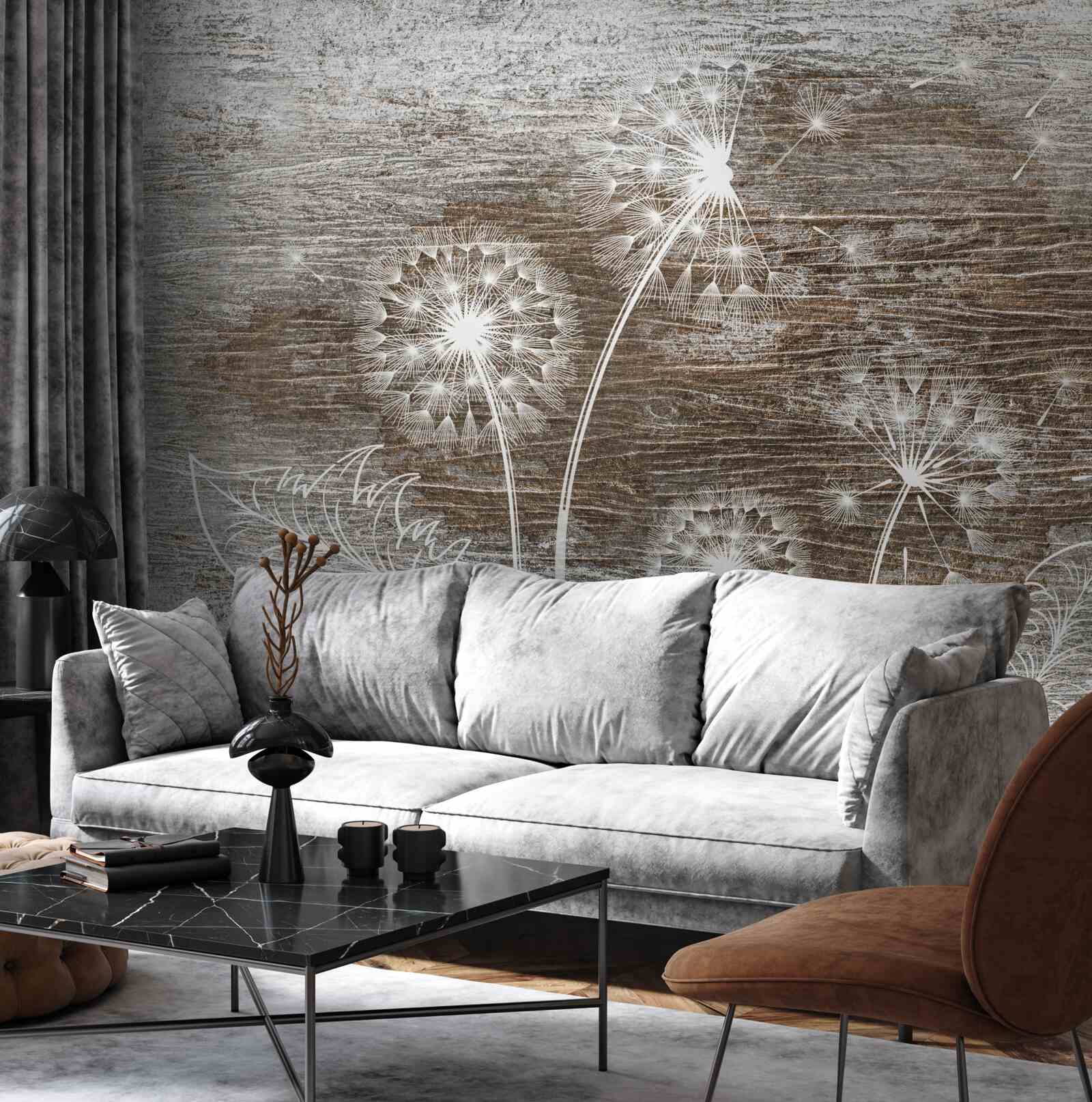 Fototapet cocoș, alb ca zăpada, pe un copac