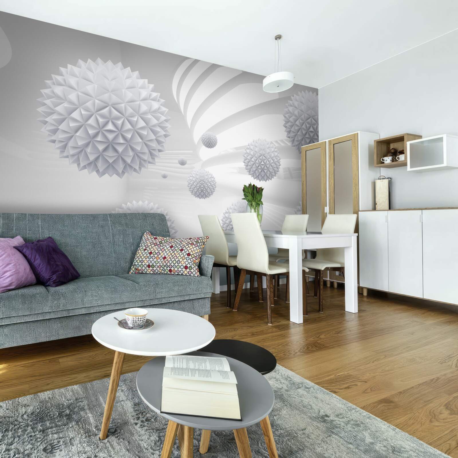 Fototapet bile țepoase care plutesc în stare de imponderabilitate