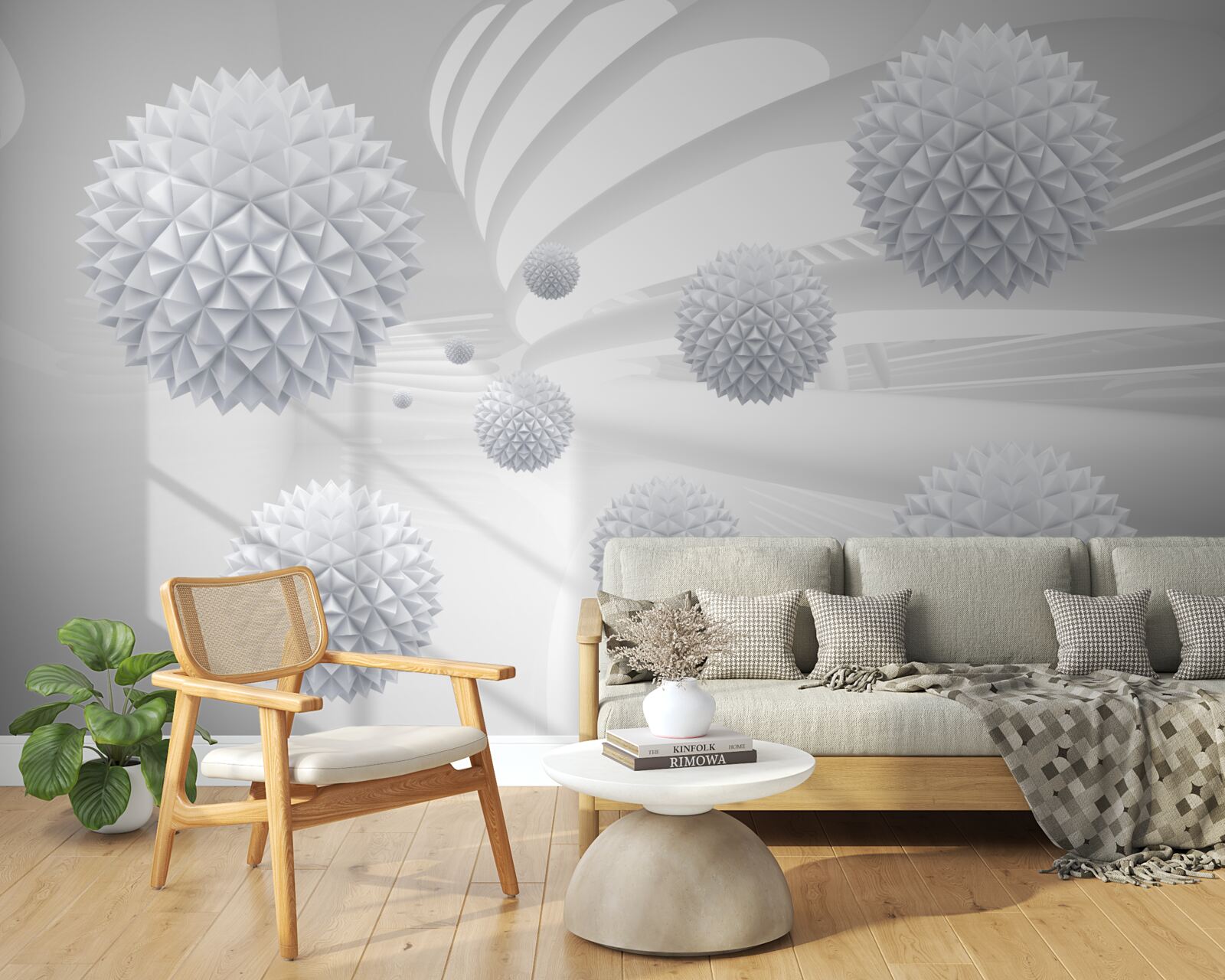 Fototapet bile țepoase care plutesc în stare de imponderabilitate