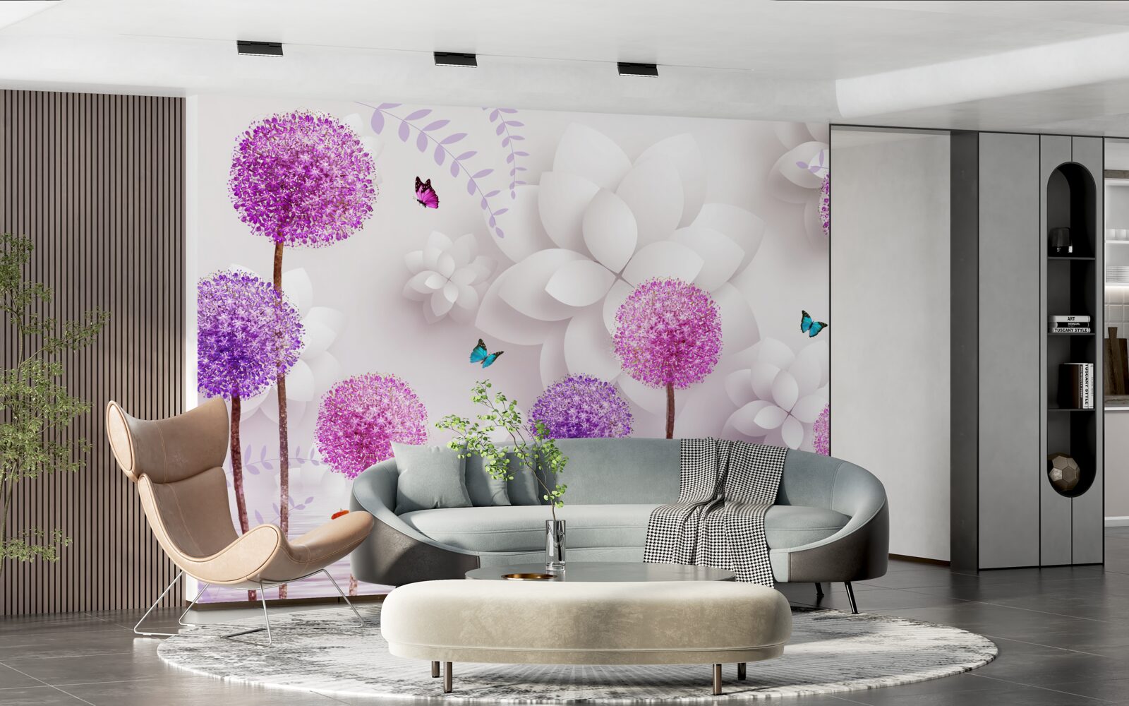 Fototapet icre purpurii care plutesc pe suprafața apei