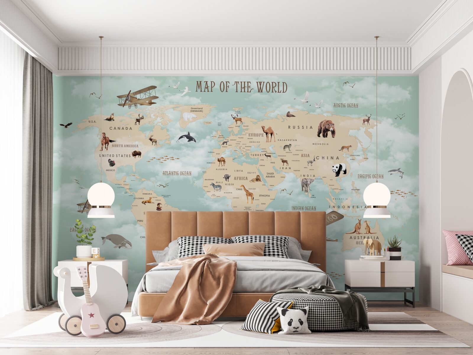 Fototapet fauna în atlasul geografic