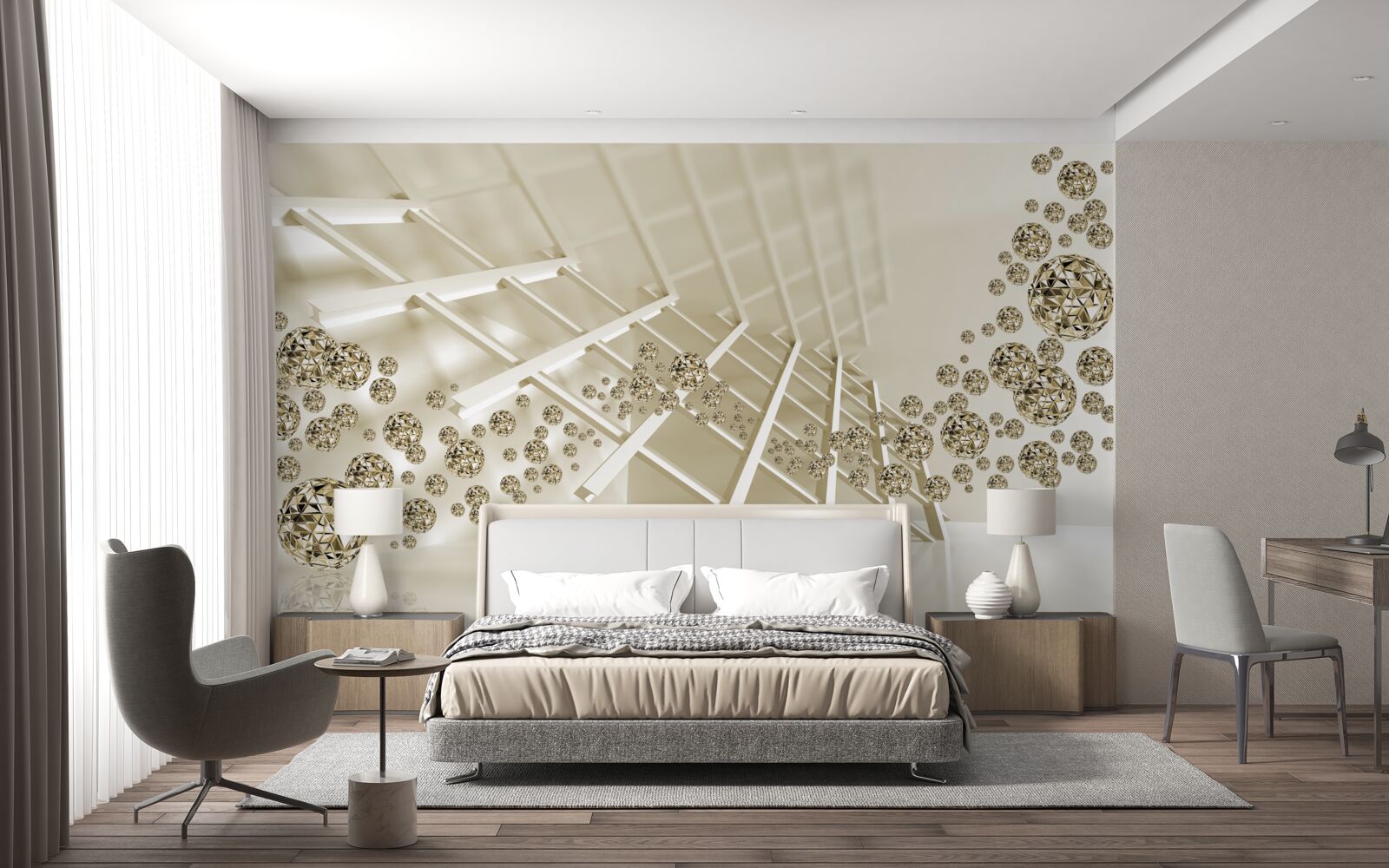 Fototapet bile cu ricoșeu strălucitor