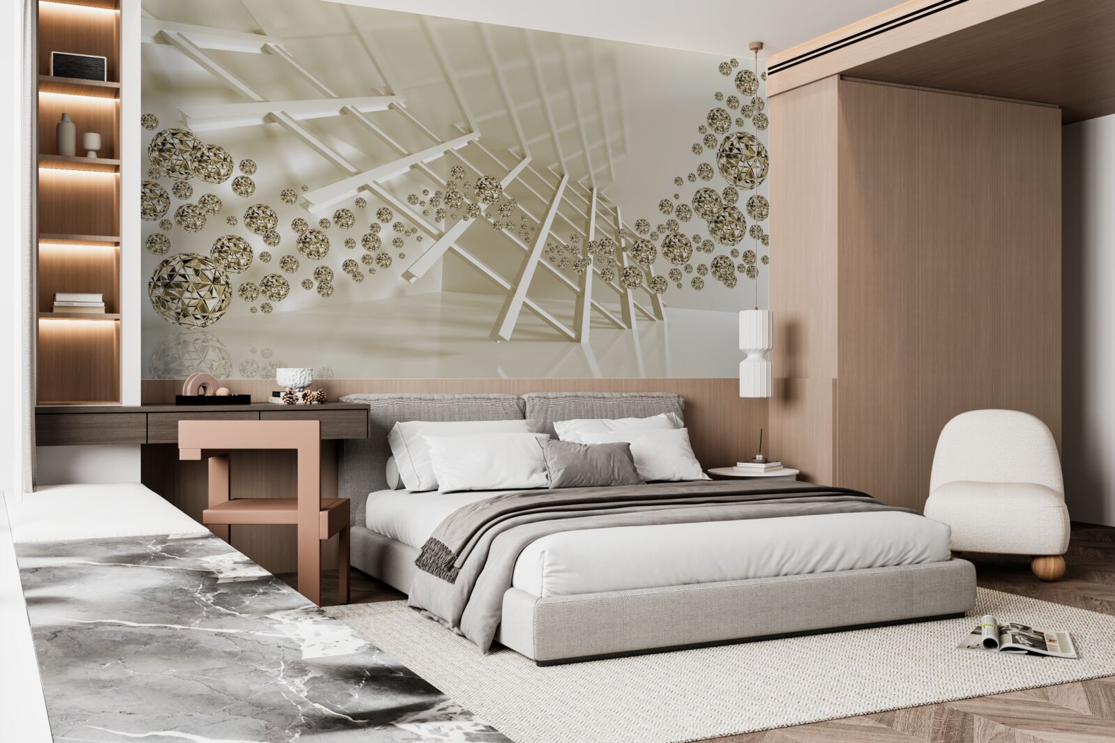 Fototapet bile cu ricoșeu strălucitor