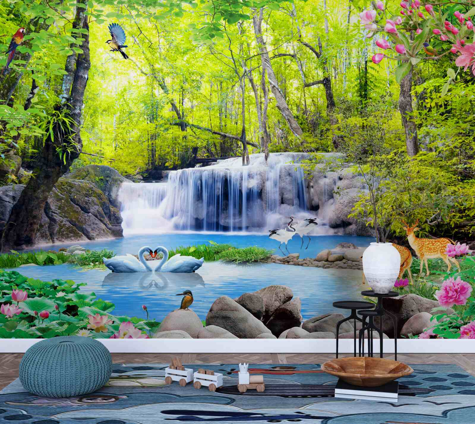 Fototapet cascada de vară are magia naturii în ea